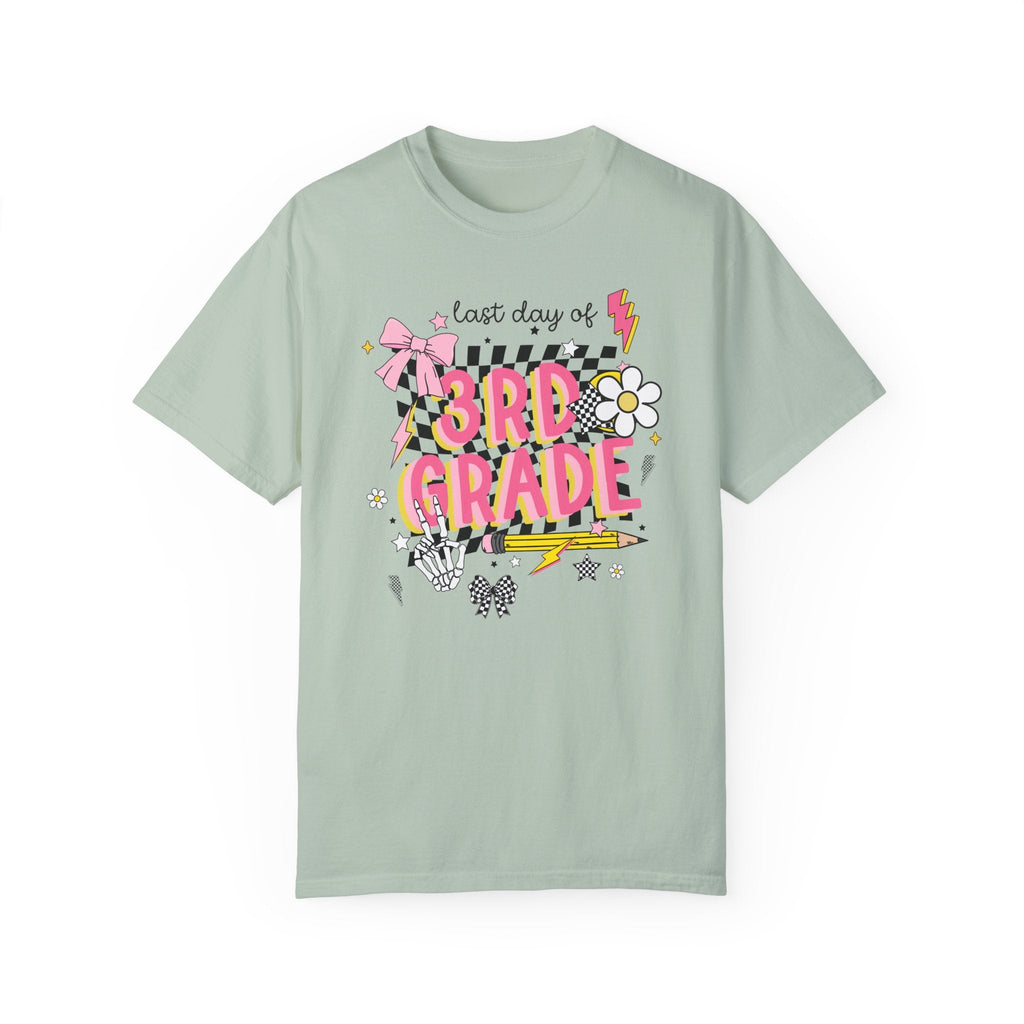 Last Day of Third Grade Tee Shirt, Third Grade Teacher, Colorful Early 2000s Aesthetic Tee, Skeleton Hands, Class Dismissed, School's Out - Opal and June