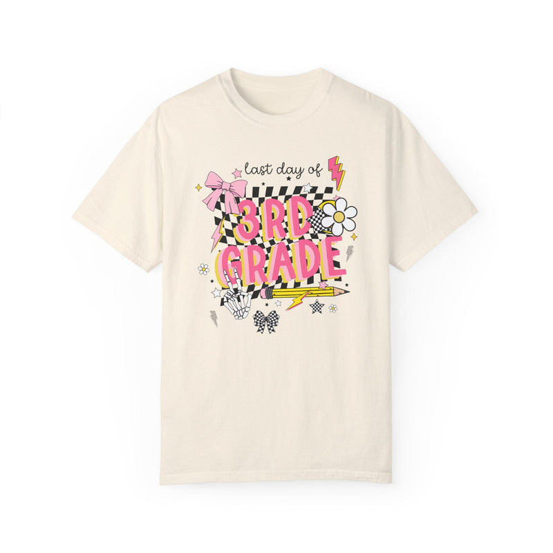 Last Day of Third Grade Tee Shirt, Third Grade Teacher, Colorful Early 2000s Aesthetic Tee, Skeleton Hands, Class Dismissed, School's Out - Opal and June