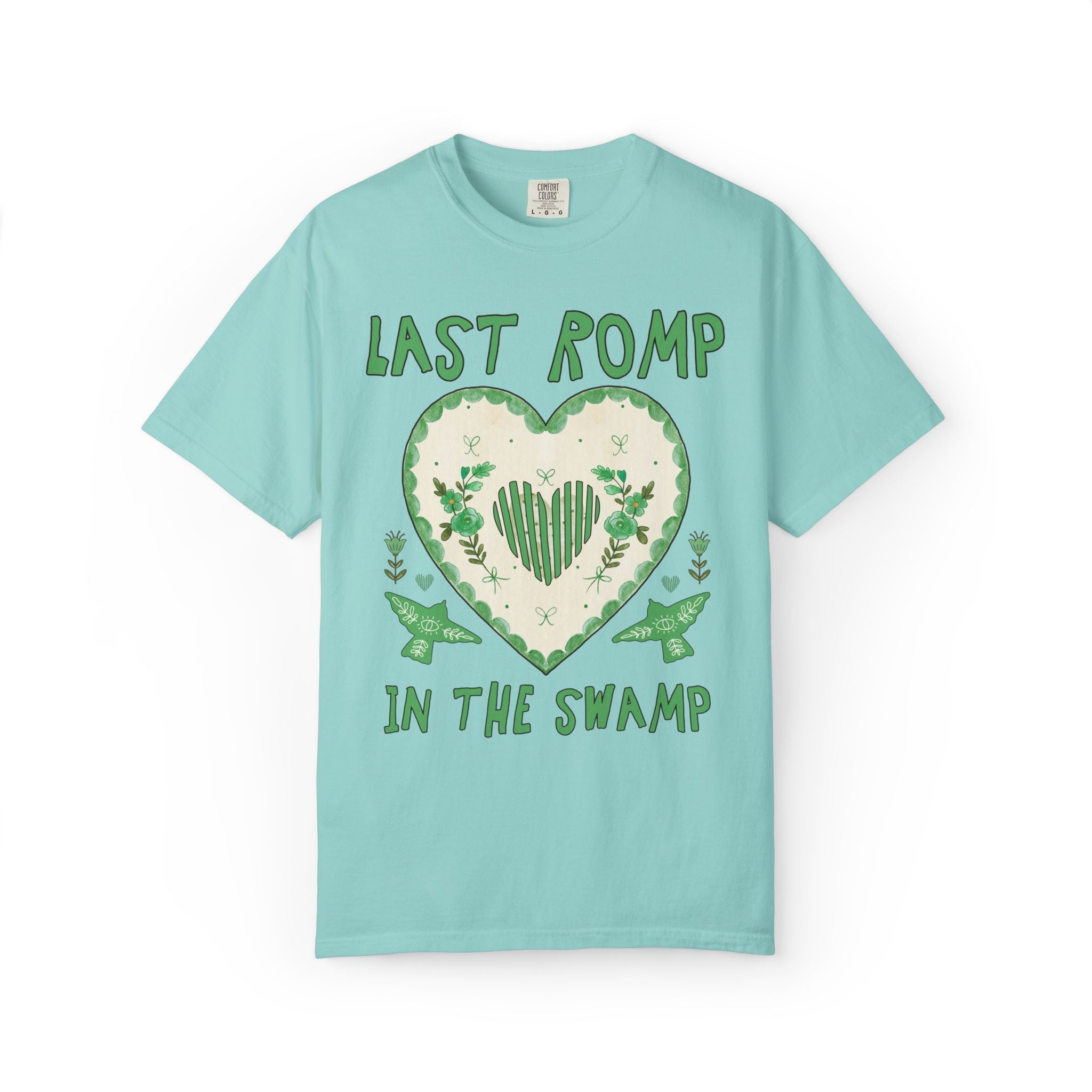 Last Romp Before the Swamp: Unhinged and Silly Bachelorette Party T-Shirt, Funky and Kitschy Wedding Vibes, T-Shirt for Newly Engaged Bride - Opal and June