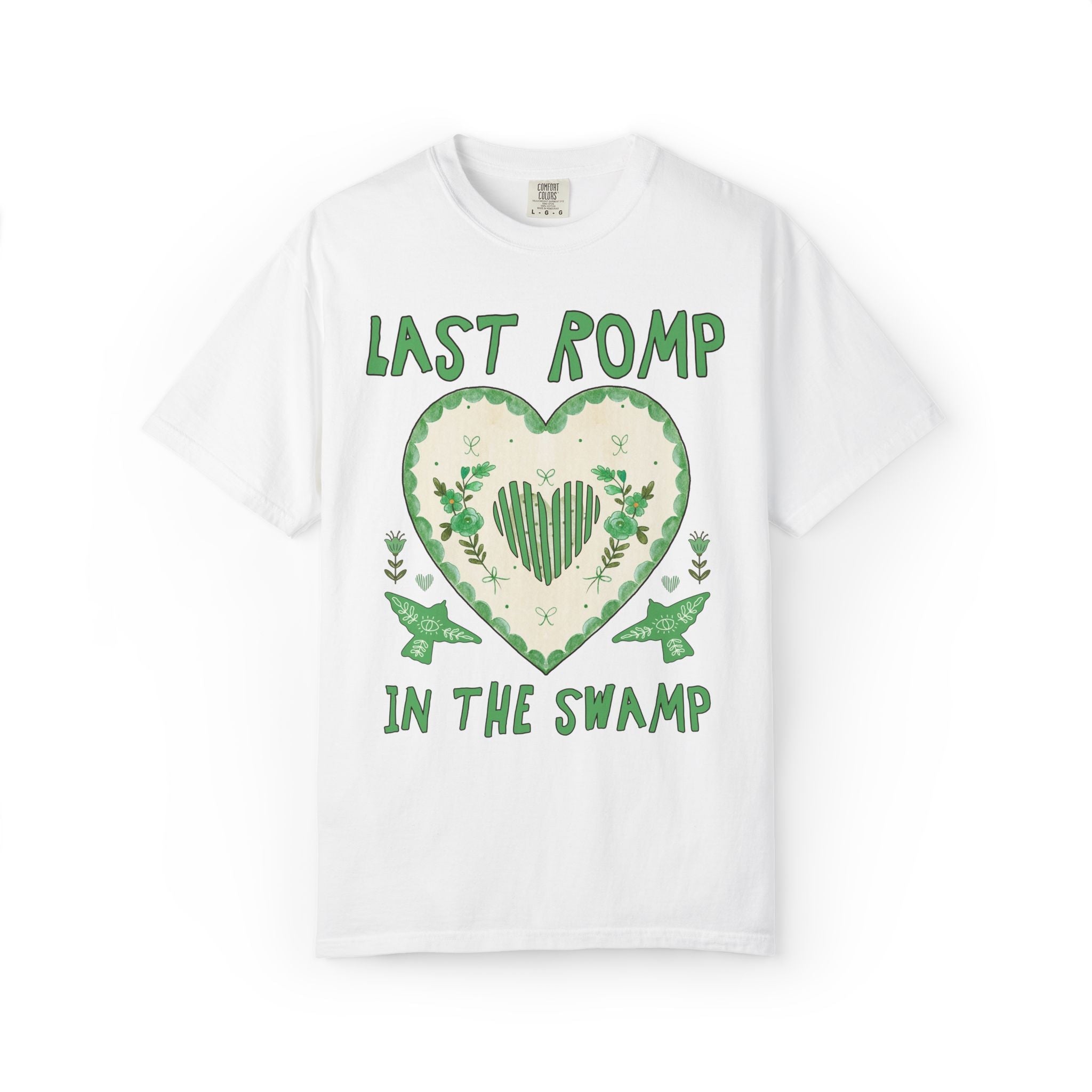 Last Romp Before the Swamp: Unhinged and Silly Bachelorette Party T-Shirt, Funky and Kitschy Wedding Vibes, T-Shirt for Newly Engaged Bride - Opal and June