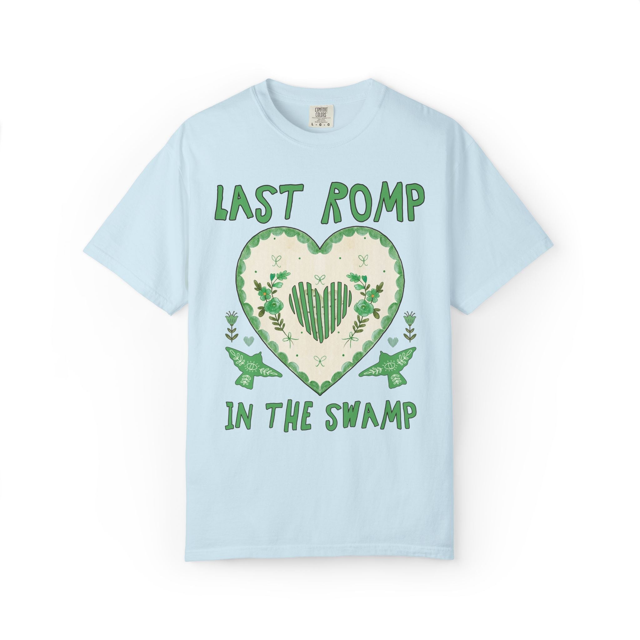 Last Romp Before the Swamp: Unhinged and Silly Bachelorette Party T-Shirt, Funky and Kitschy Wedding Vibes, T-Shirt for Newly Engaged Bride - Opal and June