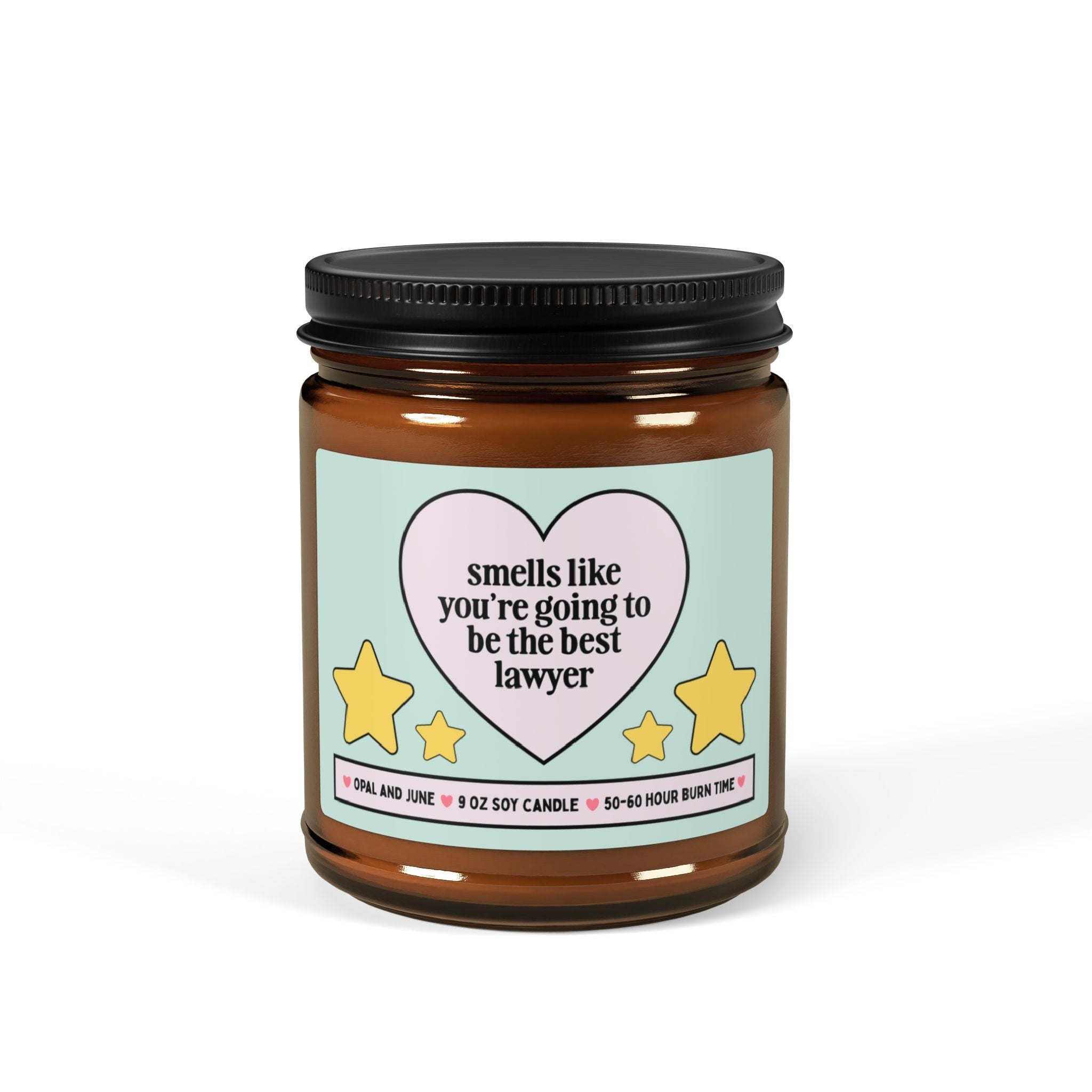 Law Student Graduation Gift: Smells Like You're Going to be The Best Lawyer, 9 Oz Soy Candle, New Lawyer, Law School Student Acceptance Gift - Opal and June