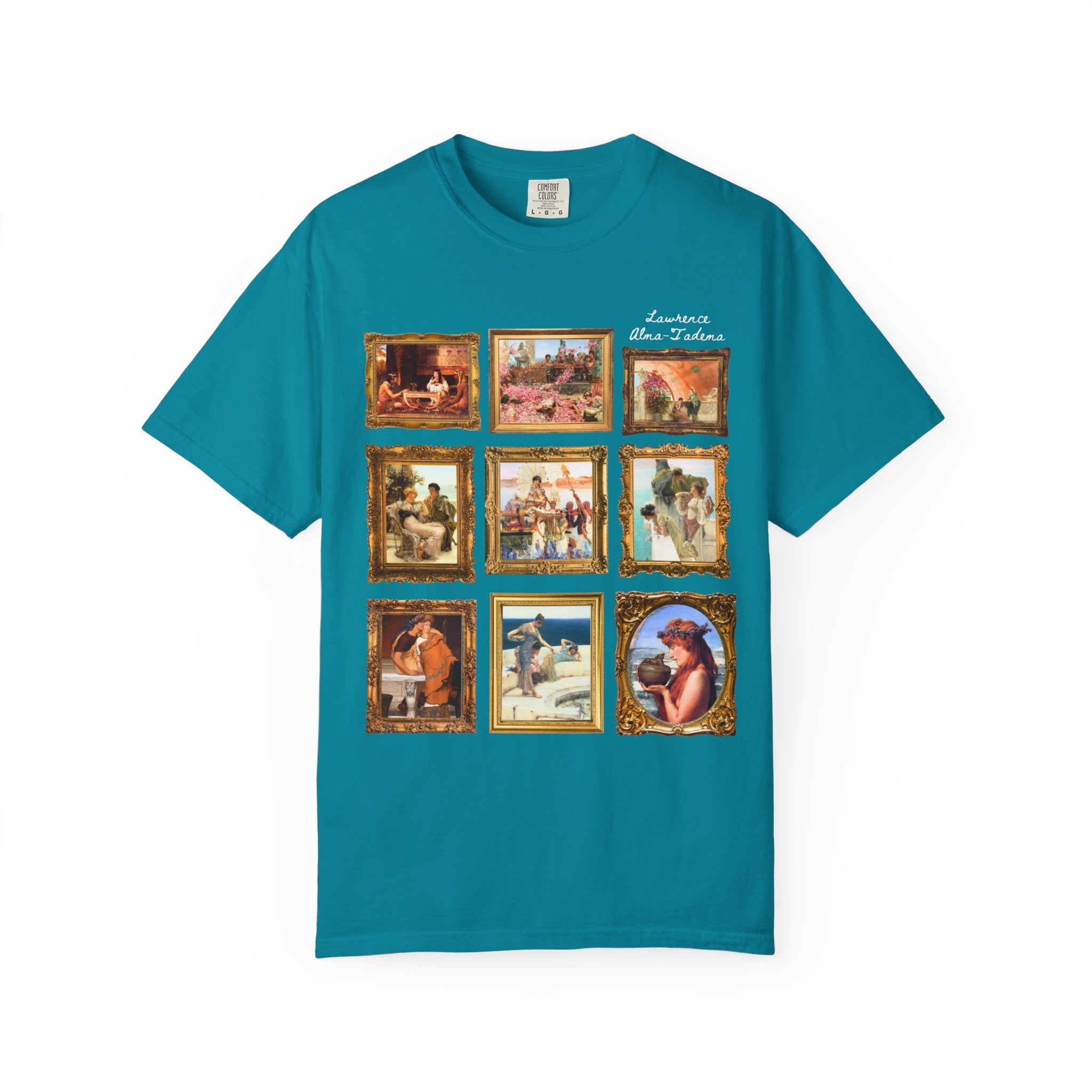 Lawrence Alma - Tadema Art History Tee Shirt, Academicism Art Movement, 19th Century Art History Gift, German Art History Professor Floral Tee - Opal and June