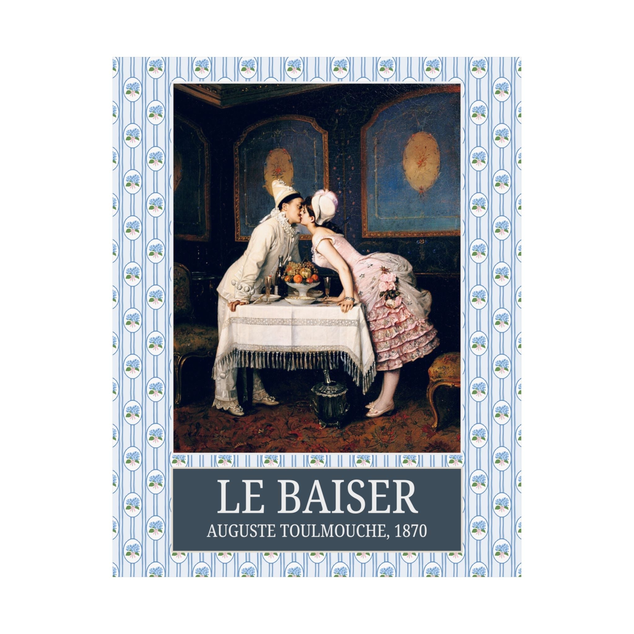 Le Baiser by Auguste Toulmouche: Floral Giclee Poster Print, 19th Century Art, European Art History, Humanities Major, Social Studies Gift - Opal and June