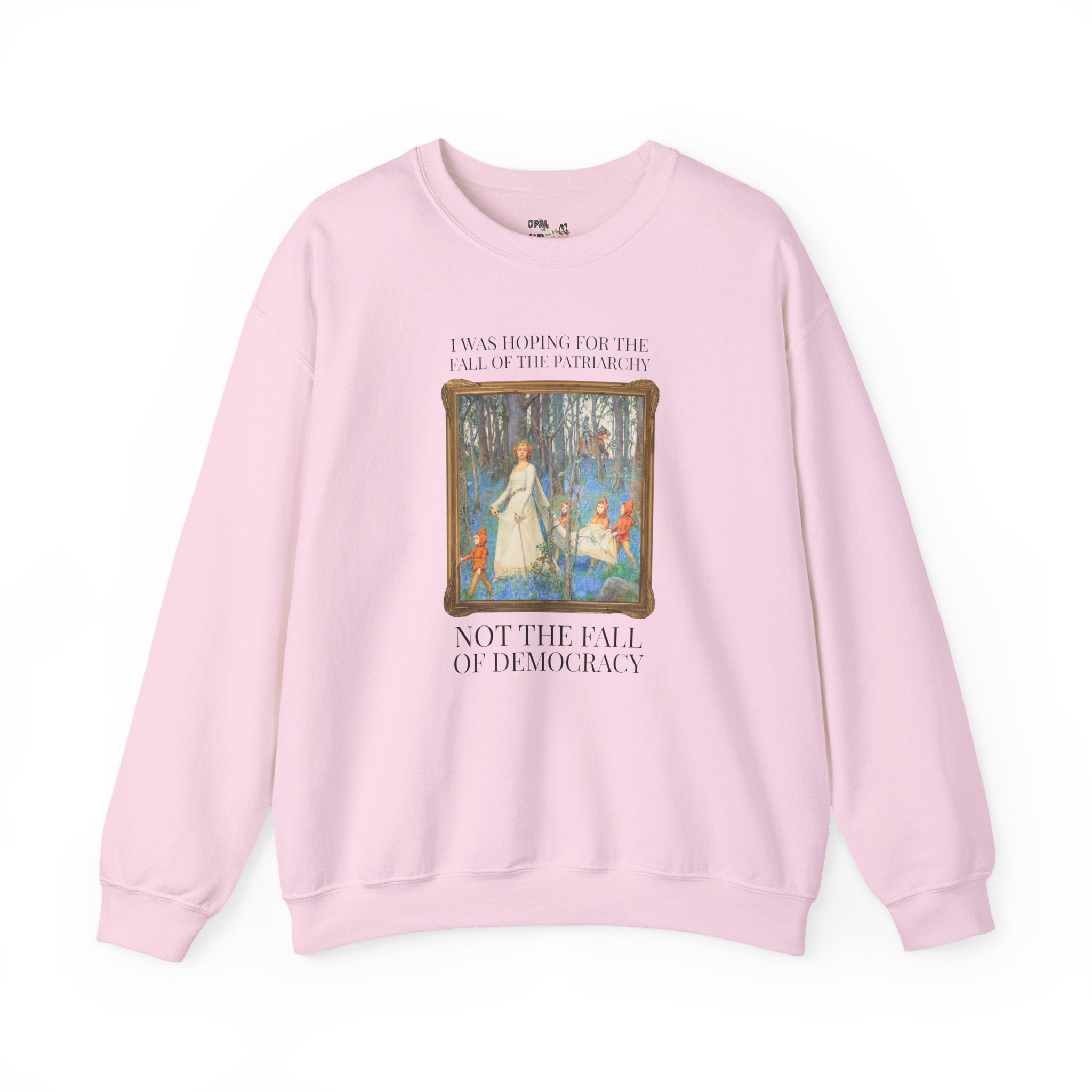 Leftist Feminist Sweatshirt for Voters Against Fascism: I Was Hoping for the Fall of the Patriarchy, Not the Fall of Democracy Political Science - Opal and June