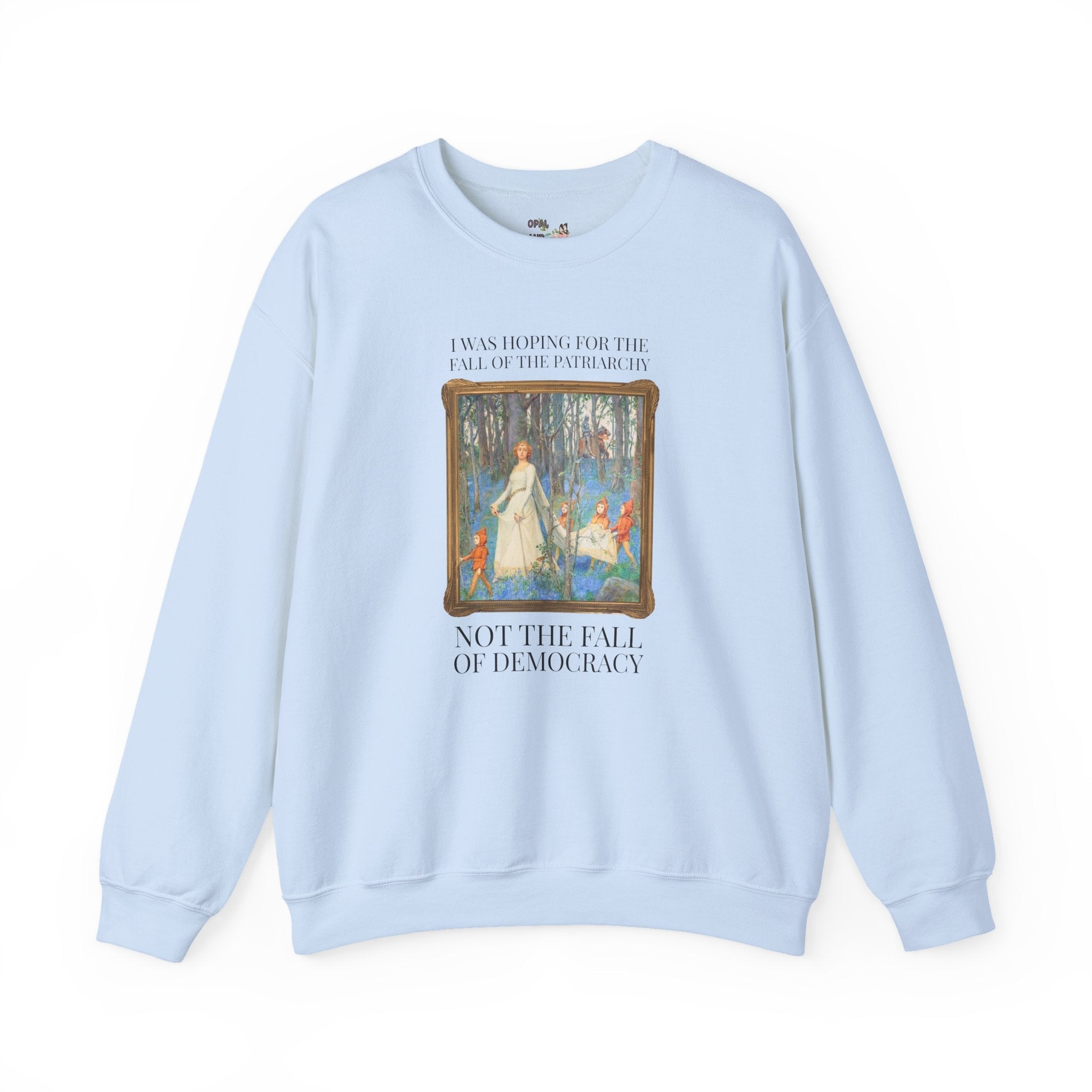 Leftist Feminist Sweatshirt for Voters Against Fascism: I Was Hoping for the Fall of the Patriarchy, Not the Fall of Democracy Political Science - Opal and June