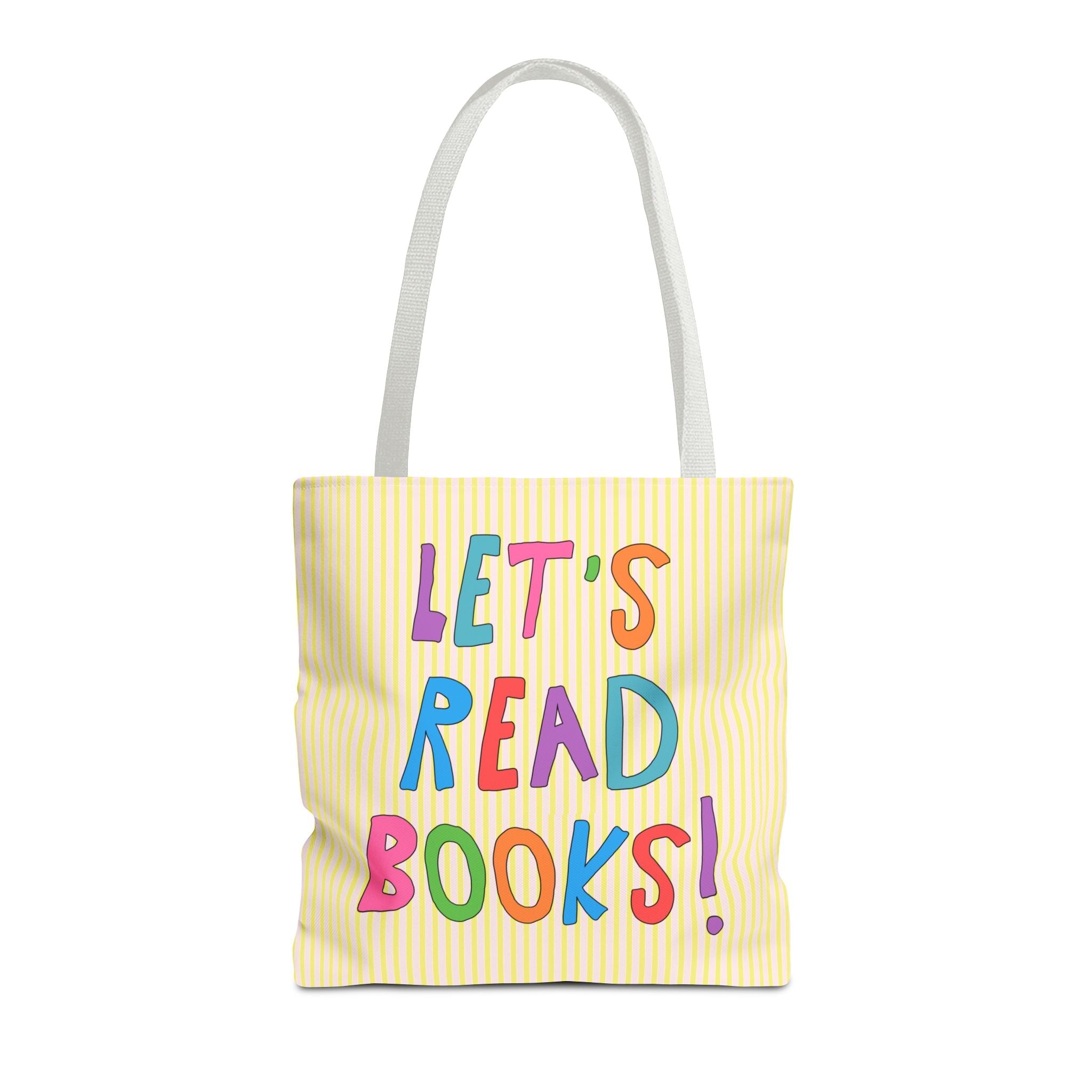 Let's Read Books: Elementary School Librarian or Reading Teacher Tote Back, Back to School, Cute Bookish Tote, Reading Month, Romance Reader - Opal and June