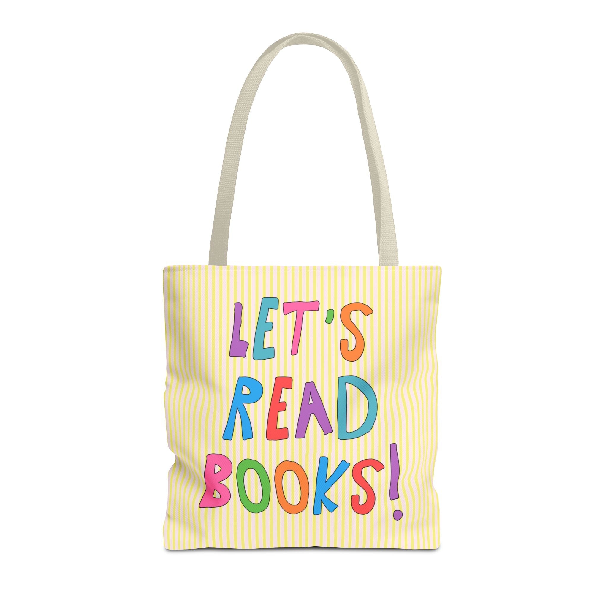 Let's Read Books: Elementary School Librarian or Reading Teacher Tote Back, Back to School, Cute Bookish Tote, Reading Month, Romance Reader - Opal and June