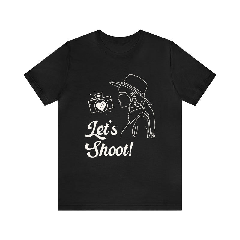 Let's Shoot! | Funny Western Aesthetic Tee Shirt for Wedding Photographer - Opal and June