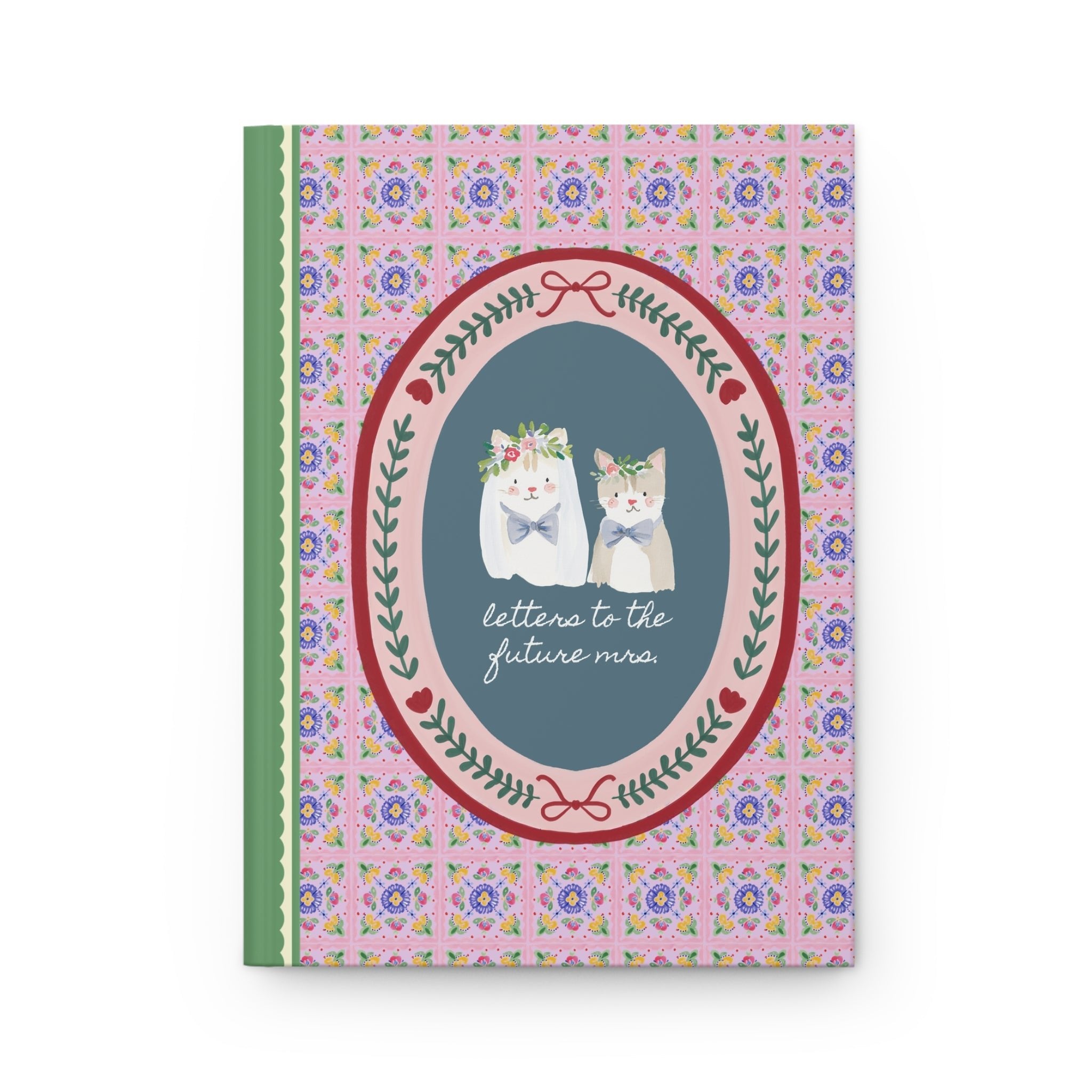 Letters to the Future Mrs. Notebook for Bridal Shower, Cute Kitten Lover Gift for Bride, Kitschy Wedding Letters to Bride Hardcover Journal - Opal and June