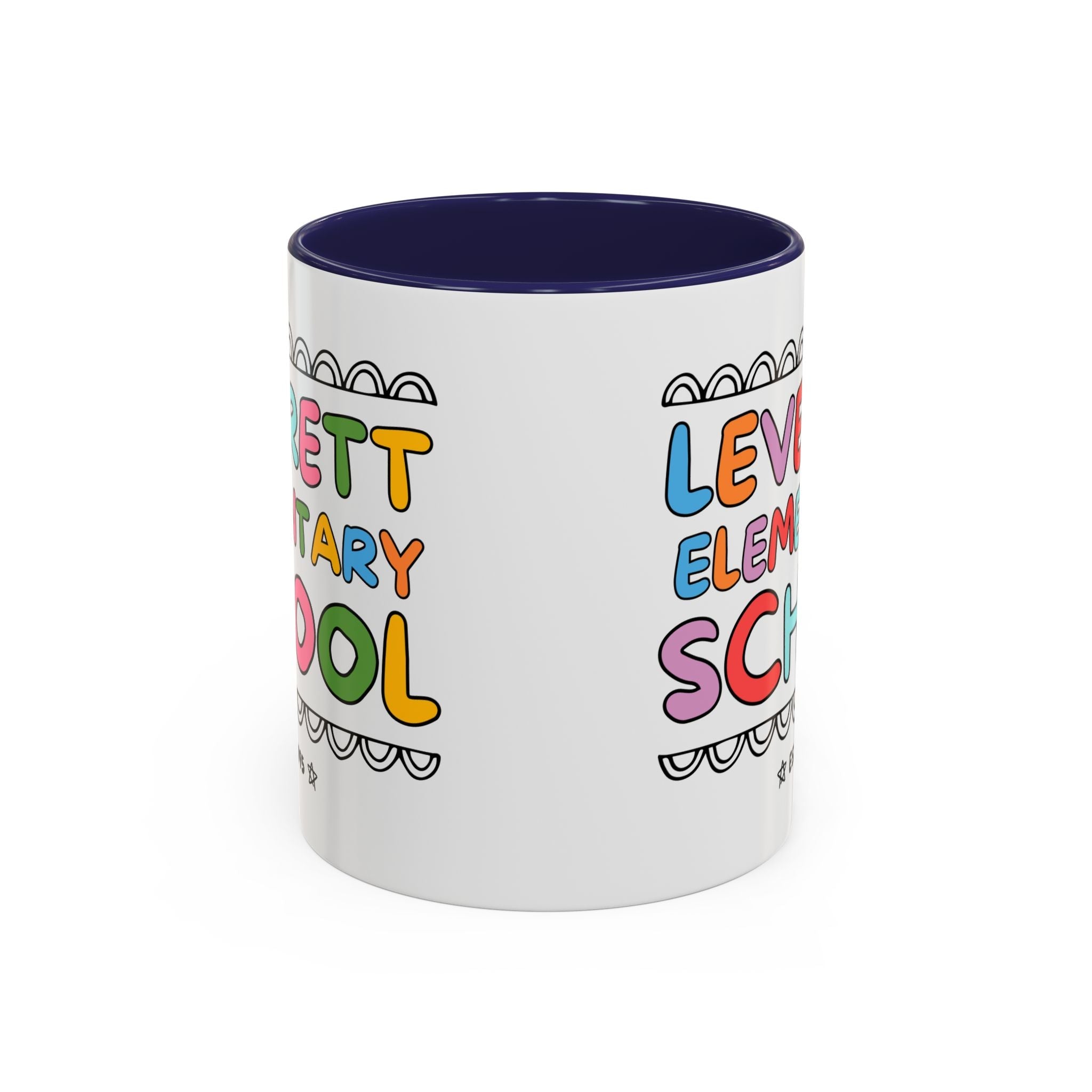 Leverett Elementary School 11 Oz Coffee Mug: Rainbow Letters - Opal and June