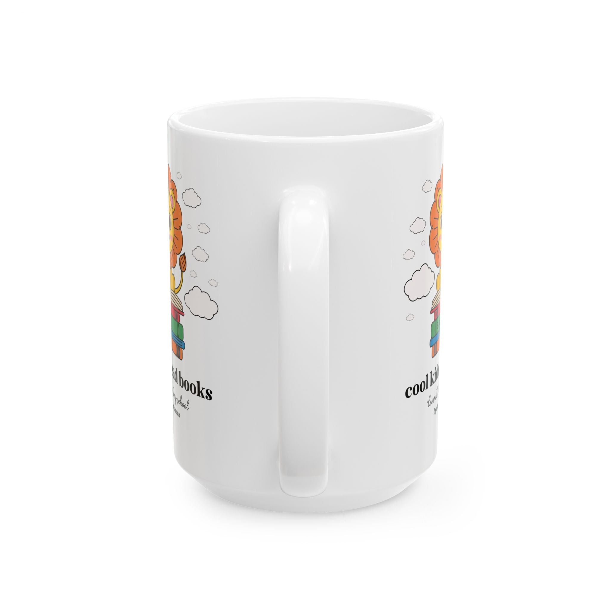 Leverett Elementary School Coffee Mug: Cool Kids Read Books | FPS + Opal and June 15 Oz Coffee Mug, Fayetteville Public Schools - Opal and June