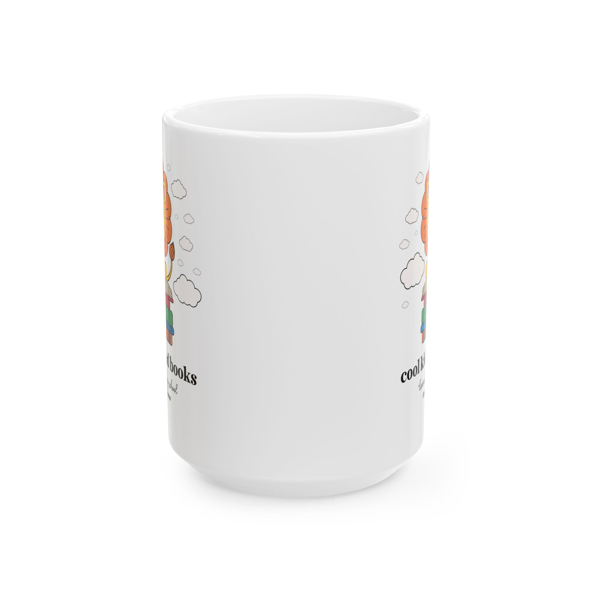 Leverett Elementary School Coffee Mug: Cool Kids Read Books | FPS + Opal and June 15 Oz Coffee Mug, Fayetteville Public Schools - Opal and June