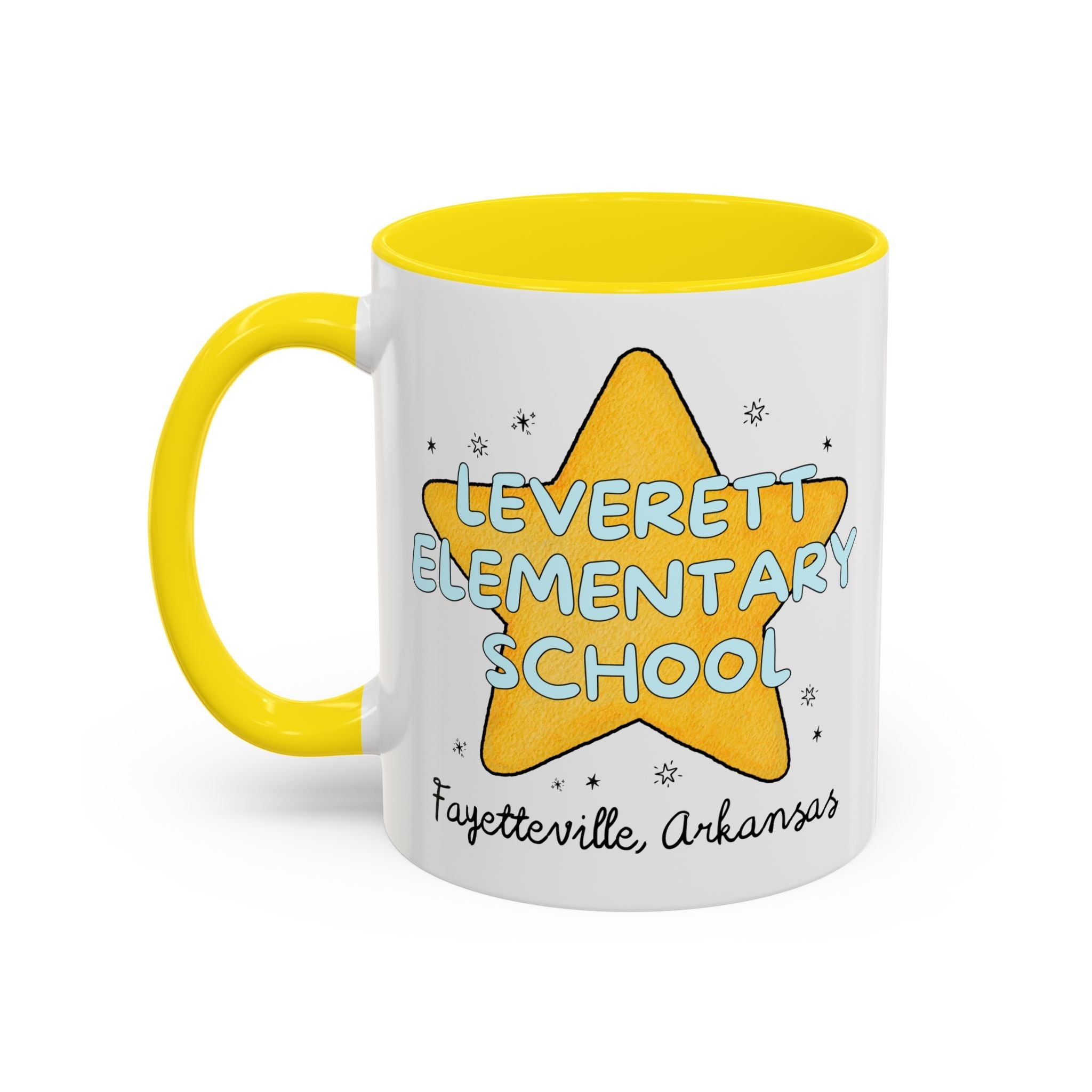 Leverett Elementary School Coffee Mug: Star Design | FPS + Opal and June 11 Oz Coffee Mug, Fayetteville Public Schools - Opal and June