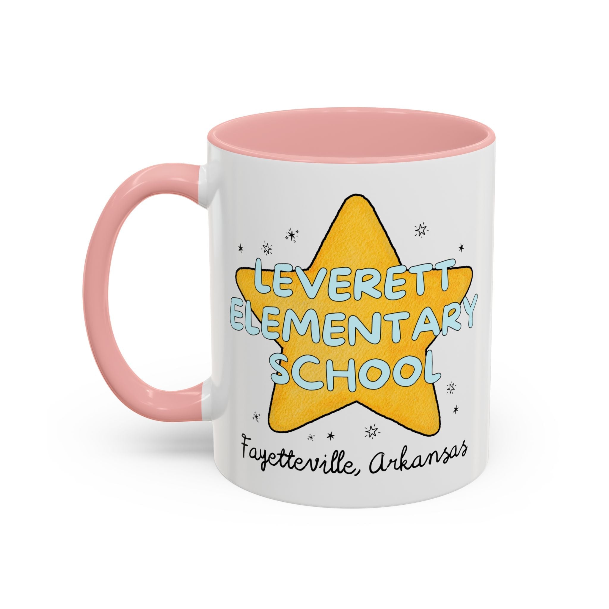 Leverett Elementary School Coffee Mug: Star Design | FPS + Opal and June 11 Oz Coffee Mug, Fayetteville Public Schools - Opal and June