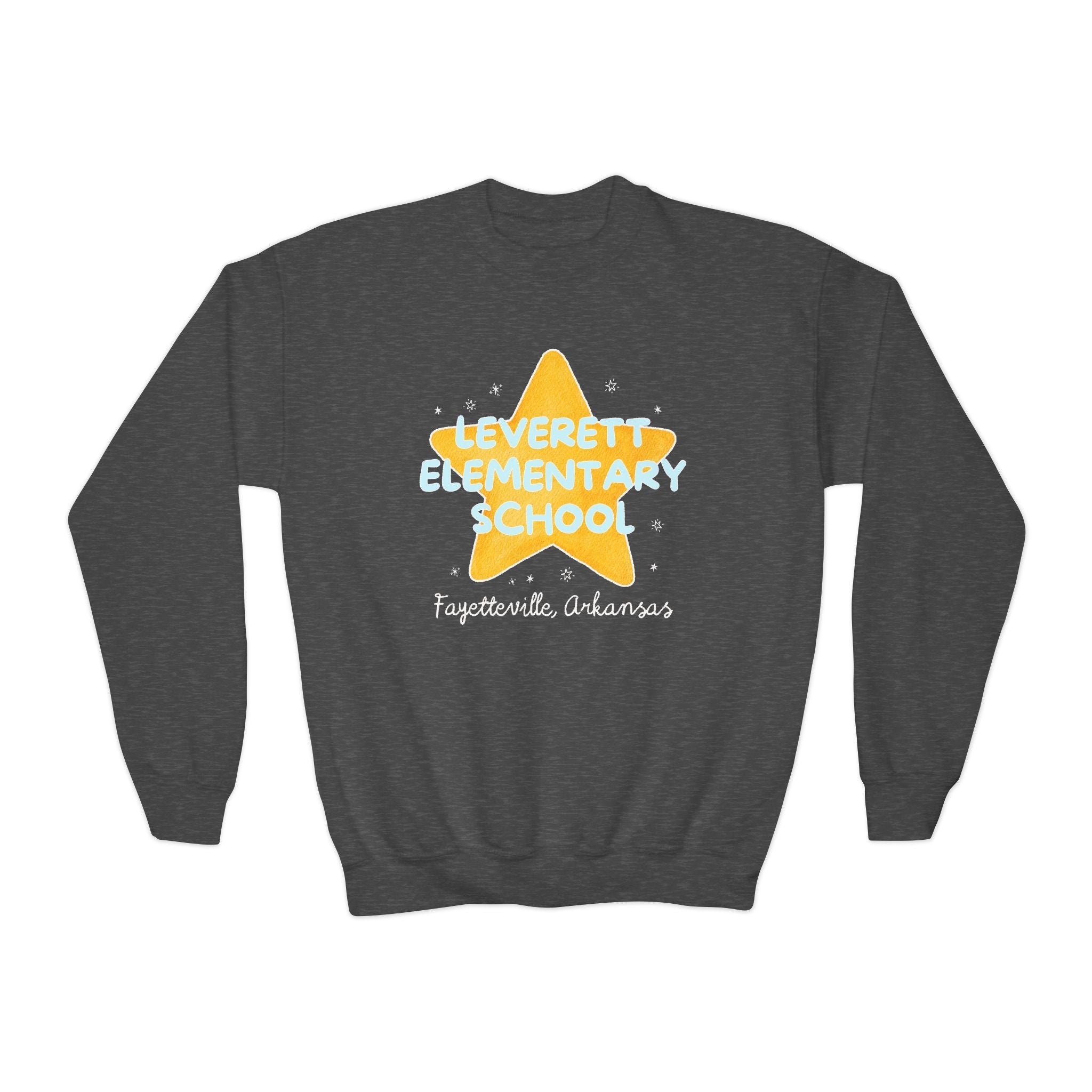 Leverett Elementary School Kids Sweatshirt: Star Design | FPS + Opal and June Kids Sweatshirt, Fayetteville Public Schools - Opal and June