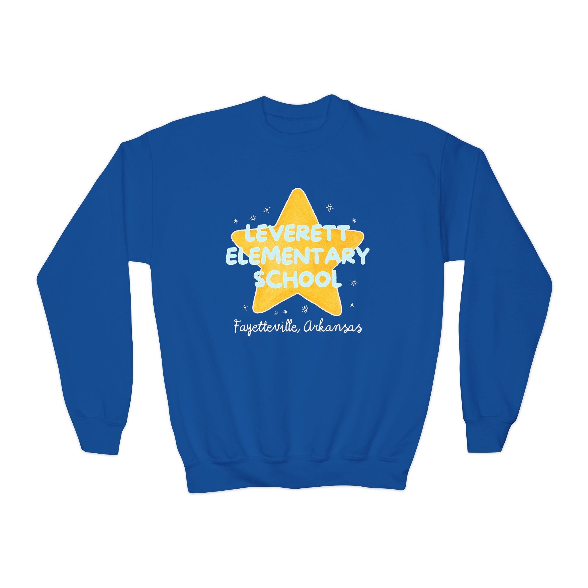 Leverett Elementary School Kids Sweatshirt: Star Design | FPS + Opal and June Kids Sweatshirt, Fayetteville Public Schools - Opal and June