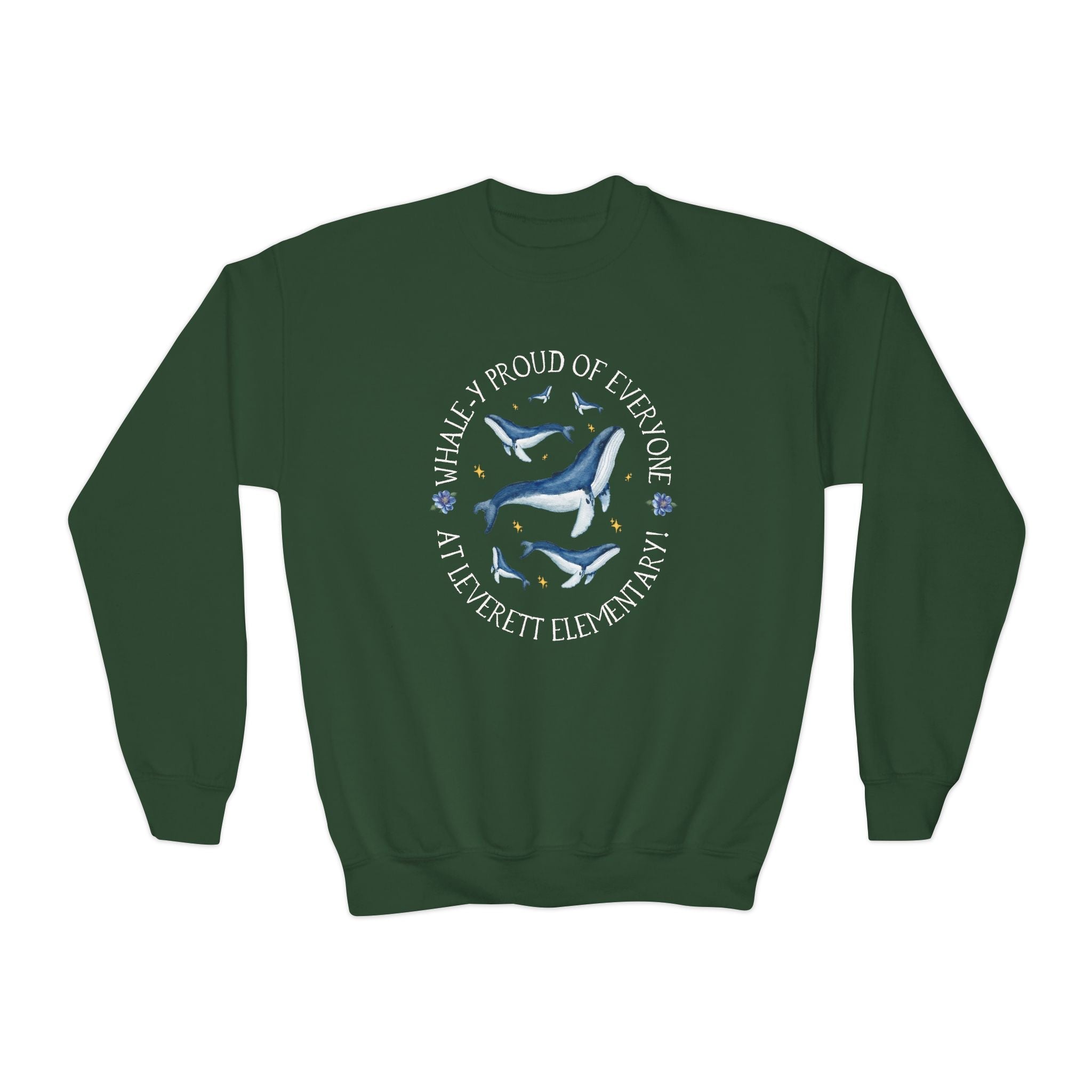Leverett Elementary School Kids Sweatshirt: Whale - y Proud of Everyone at Leverett Elementary | FPS + Opal and June Kids Sweatshirt, Fayetteville Public Schools - Opal and June