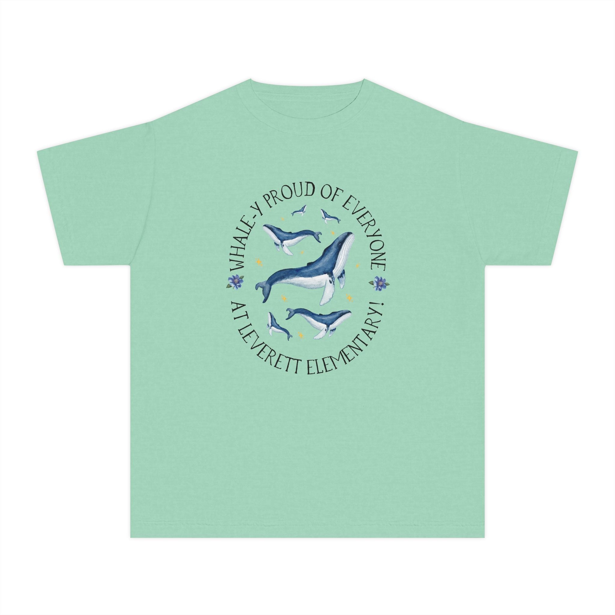 Leverett Elementary School Kids Tee Shirt: Whale - y Proud - Opal and June
