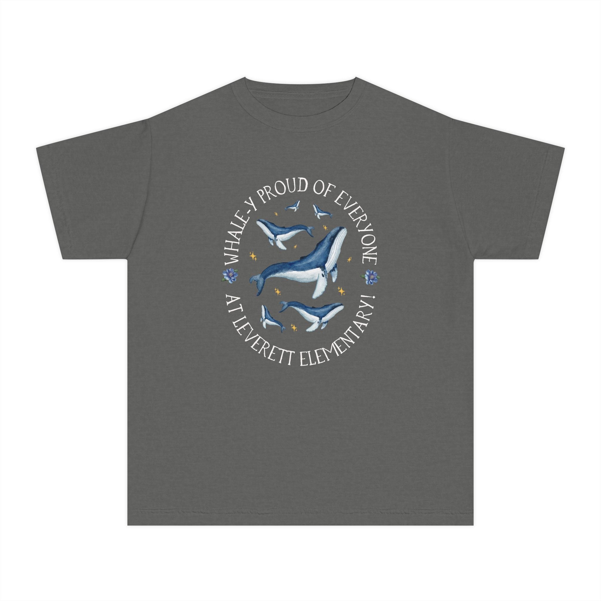 Leverett Elementary School Kids Tee Shirt: Whale - y Proud - Opal and June