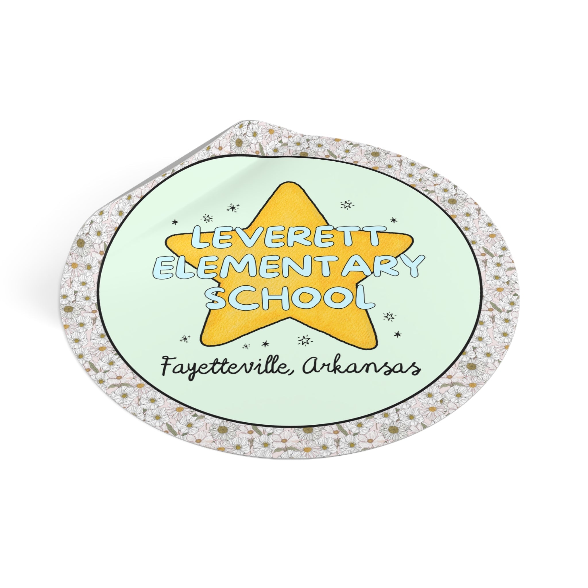Leverett Elementary School Sticker: Star Design | FPS + Opal and June Sticker, Fayetteville Public Schools - Opal and June