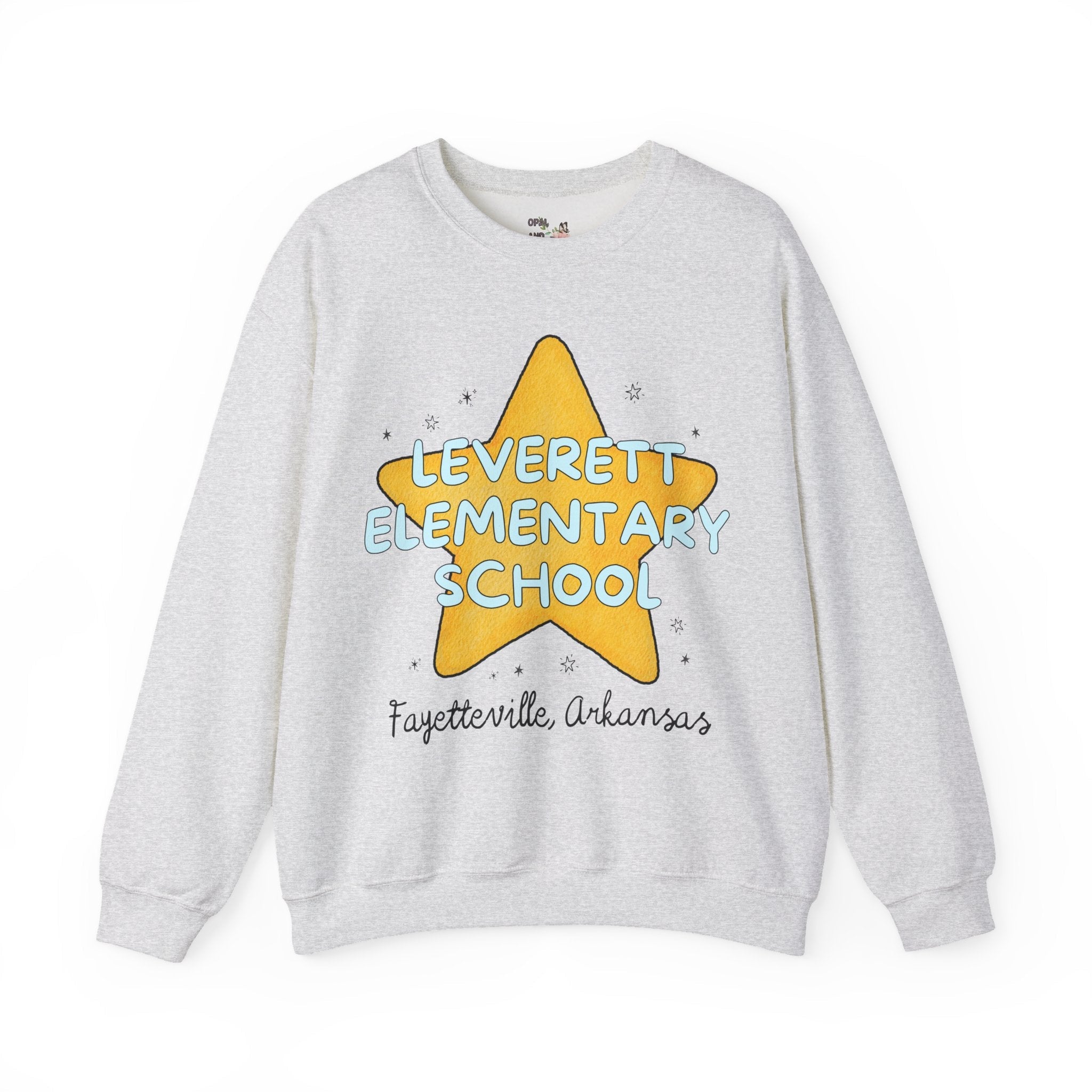 Leverett Elementary School Sweatshirt: Star Design | FPS + Opal and June Sweatshirt, Fayetteville Public Schools - Opal and June