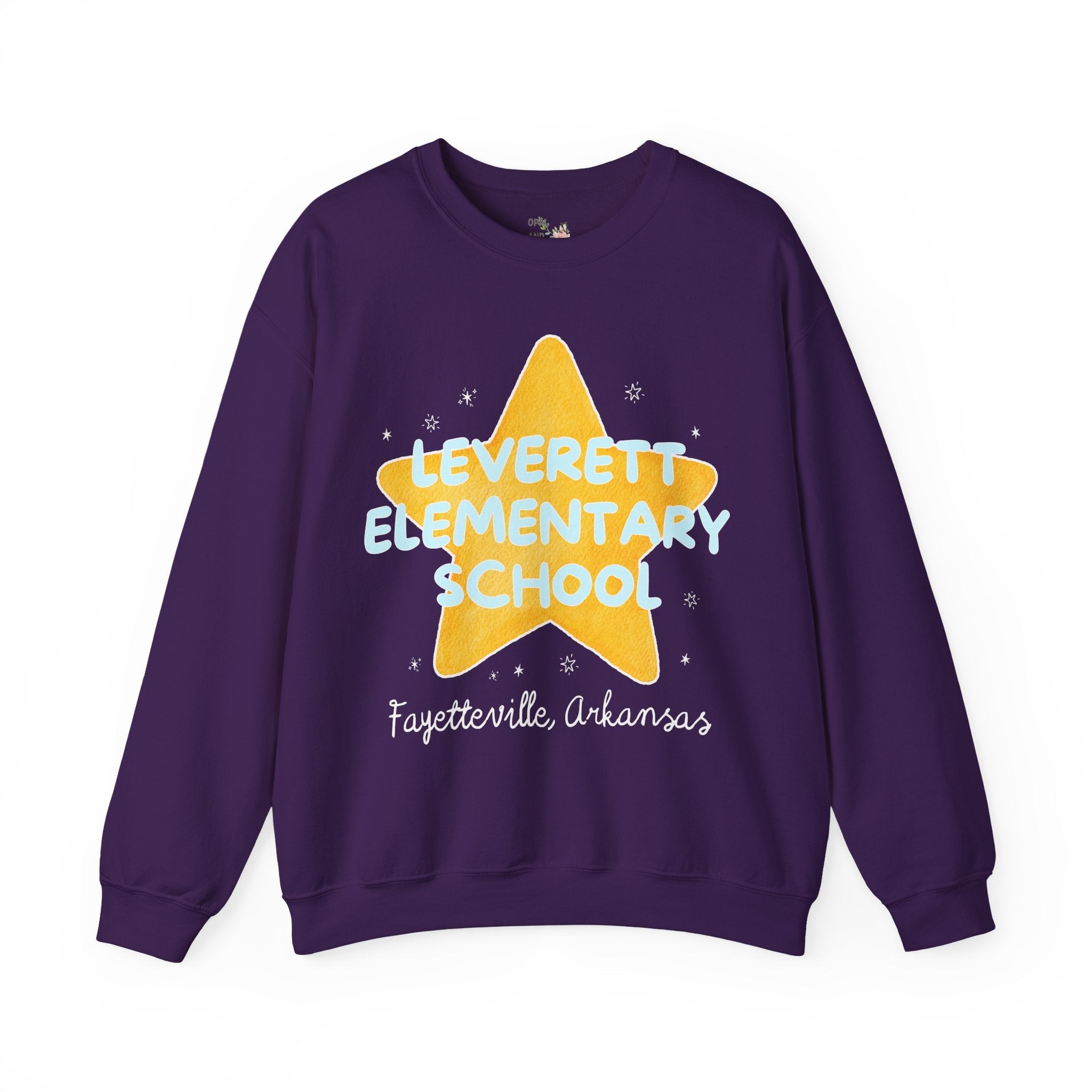 Leverett Elementary School Sweatshirt: Star Design | FPS + Opal and June Sweatshirt, Fayetteville Public Schools - Opal and June