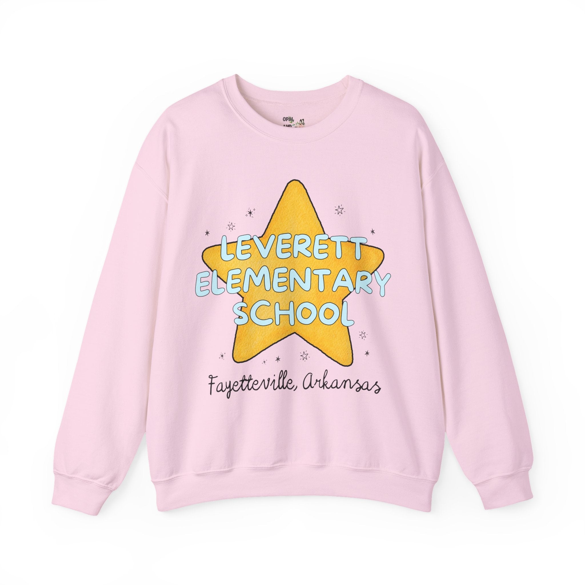 Leverett Elementary School Sweatshirt: Star Design | FPS + Opal and June Sweatshirt, Fayetteville Public Schools - Opal and June