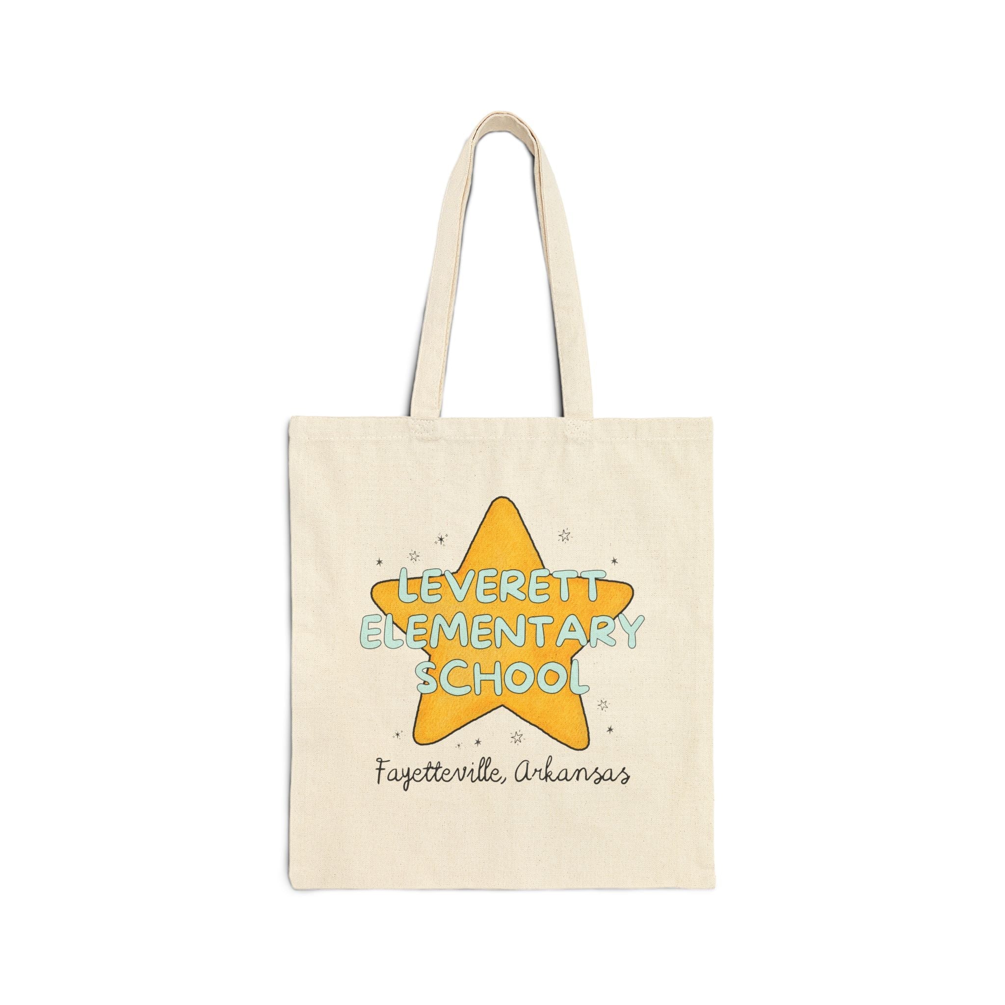 Leverett Elementary School Tote Bag: Star Design | FPS + Opal and June Tote Bag, Fayetteville Public Schools - Opal and June
