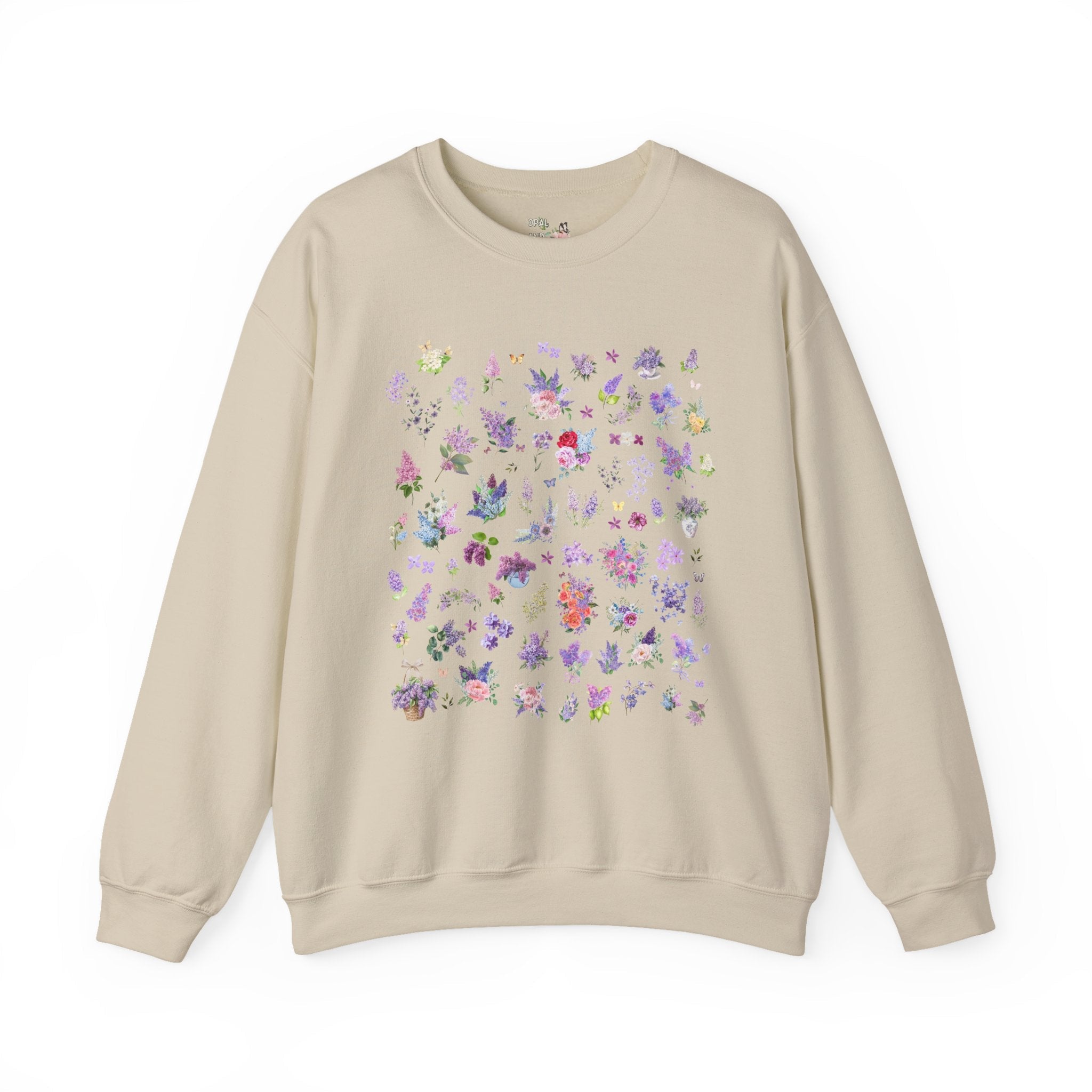 Lilac Flower Sweatshirt for Mom Who Loves Flowers, May Birth Month Gift for Mother's Day, Cute Birthday Present for Daughter who Gardens - Opal and June