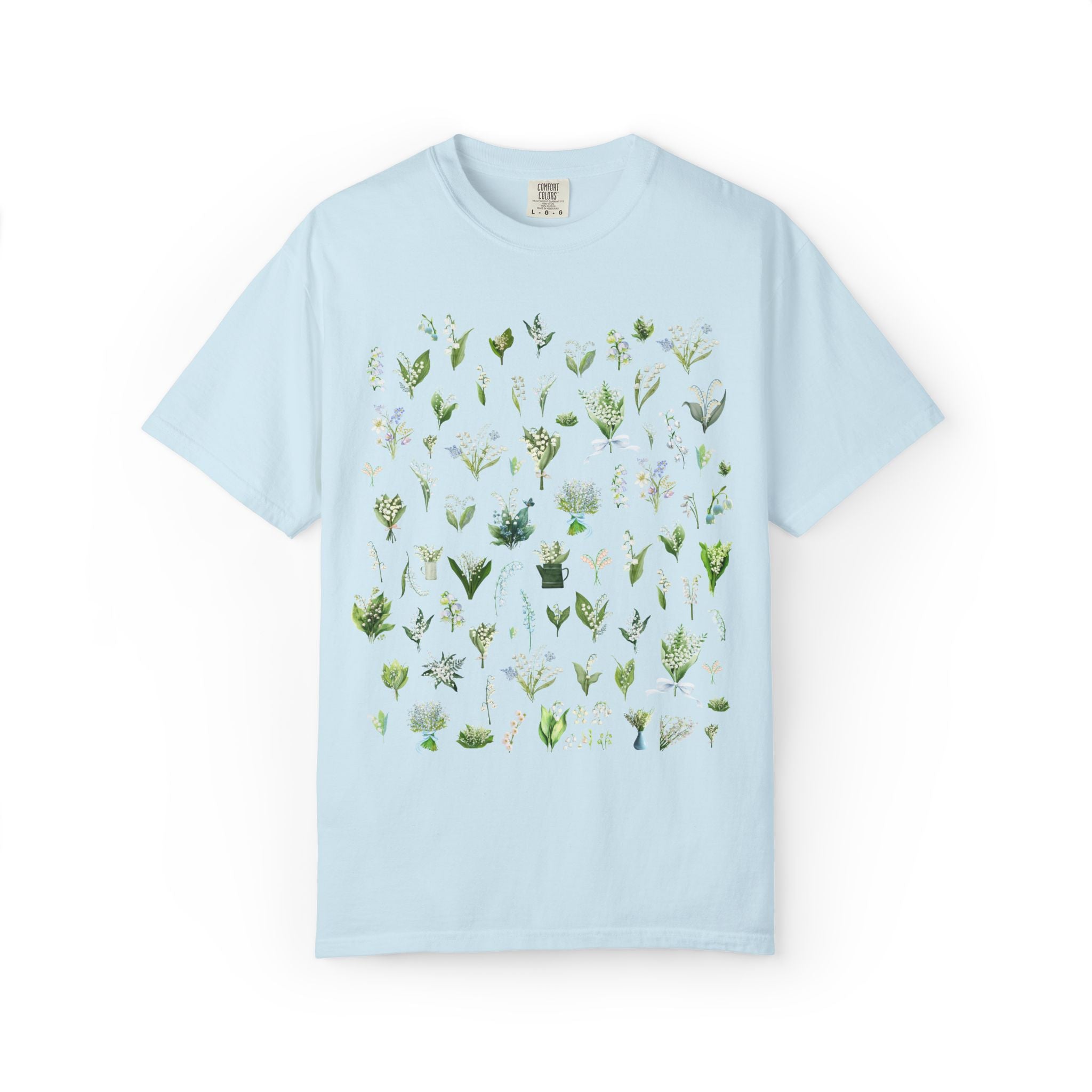 lily flower shirt Lily of the Valley Flower Tee Shirt Chambray / S