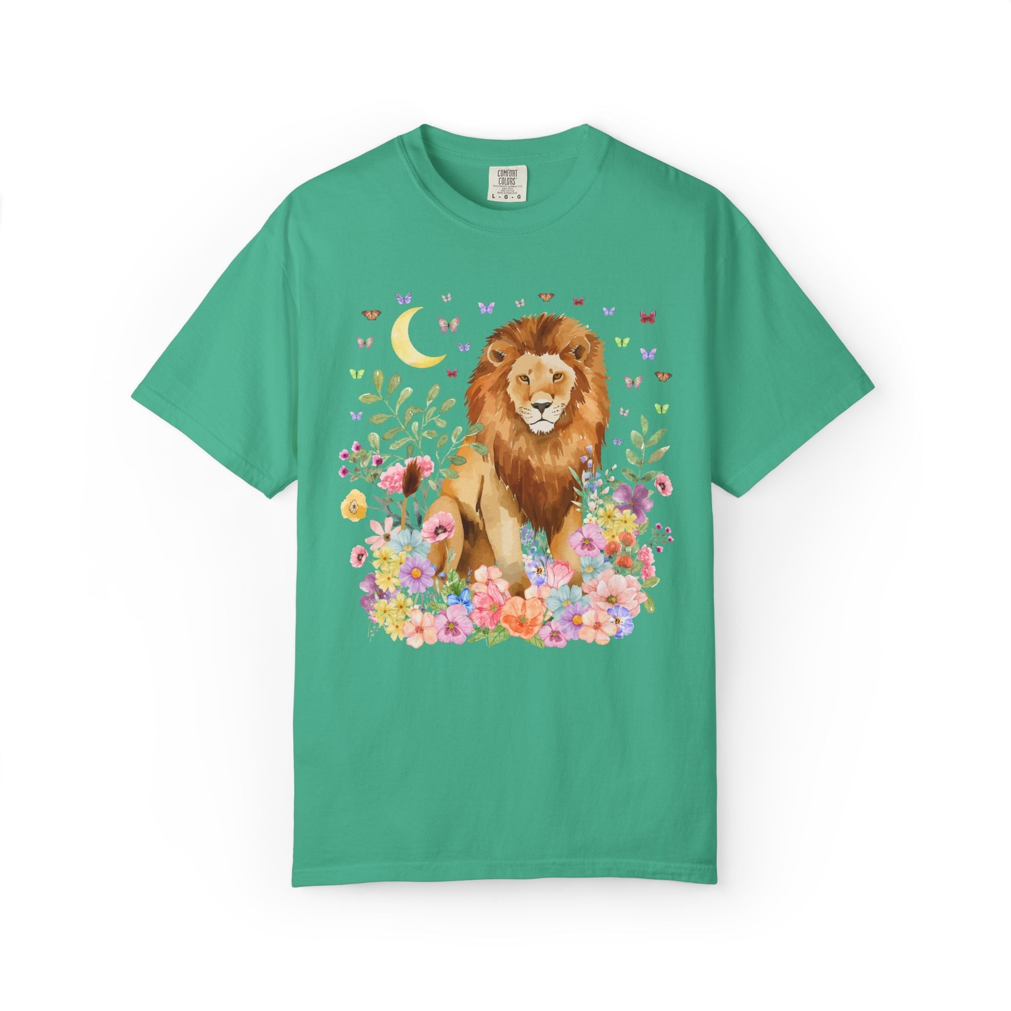 Lion Goblincore Tee Shirt with Flowers - Opal and June