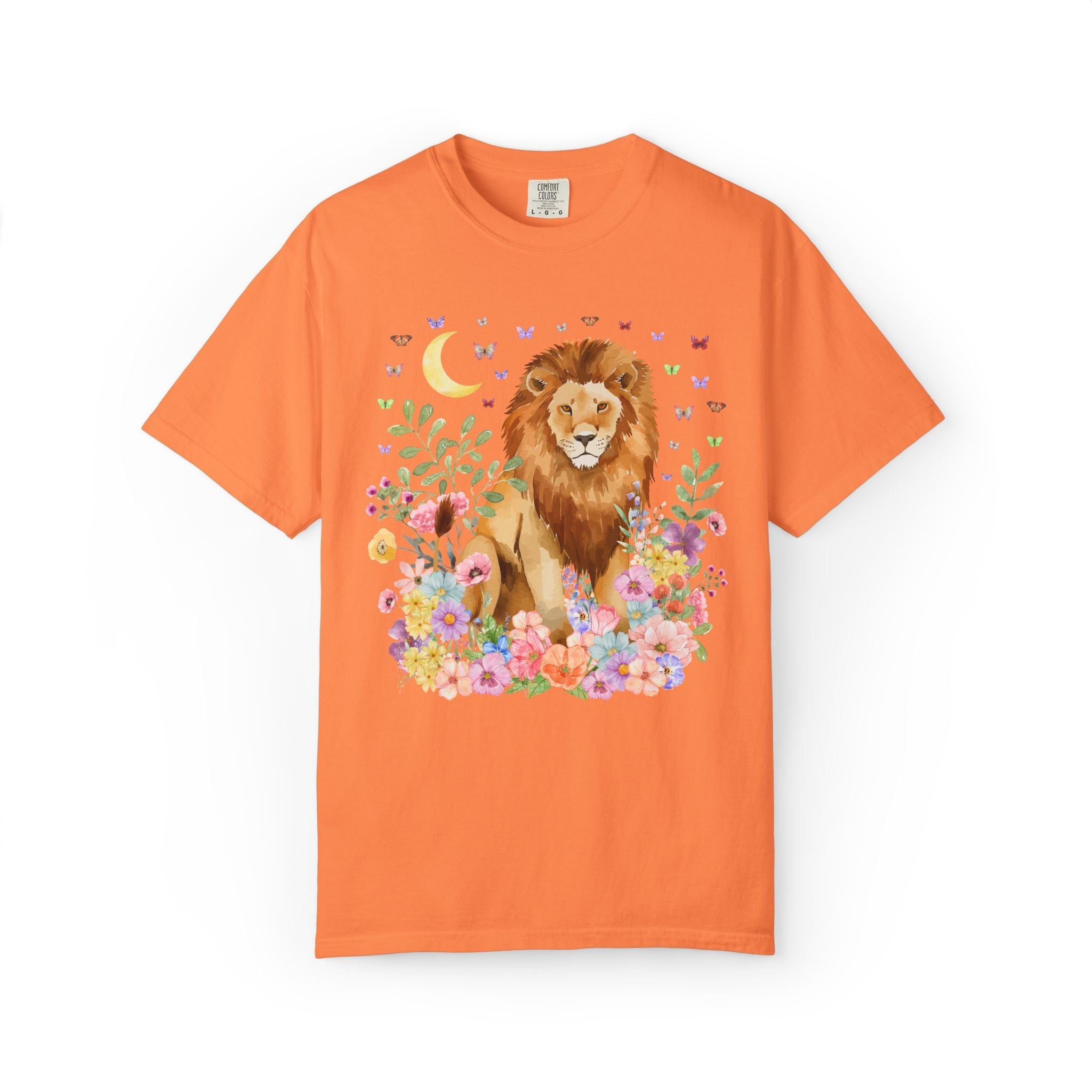 Lion Goblincore Tee Shirt with Flowers - Opal and June