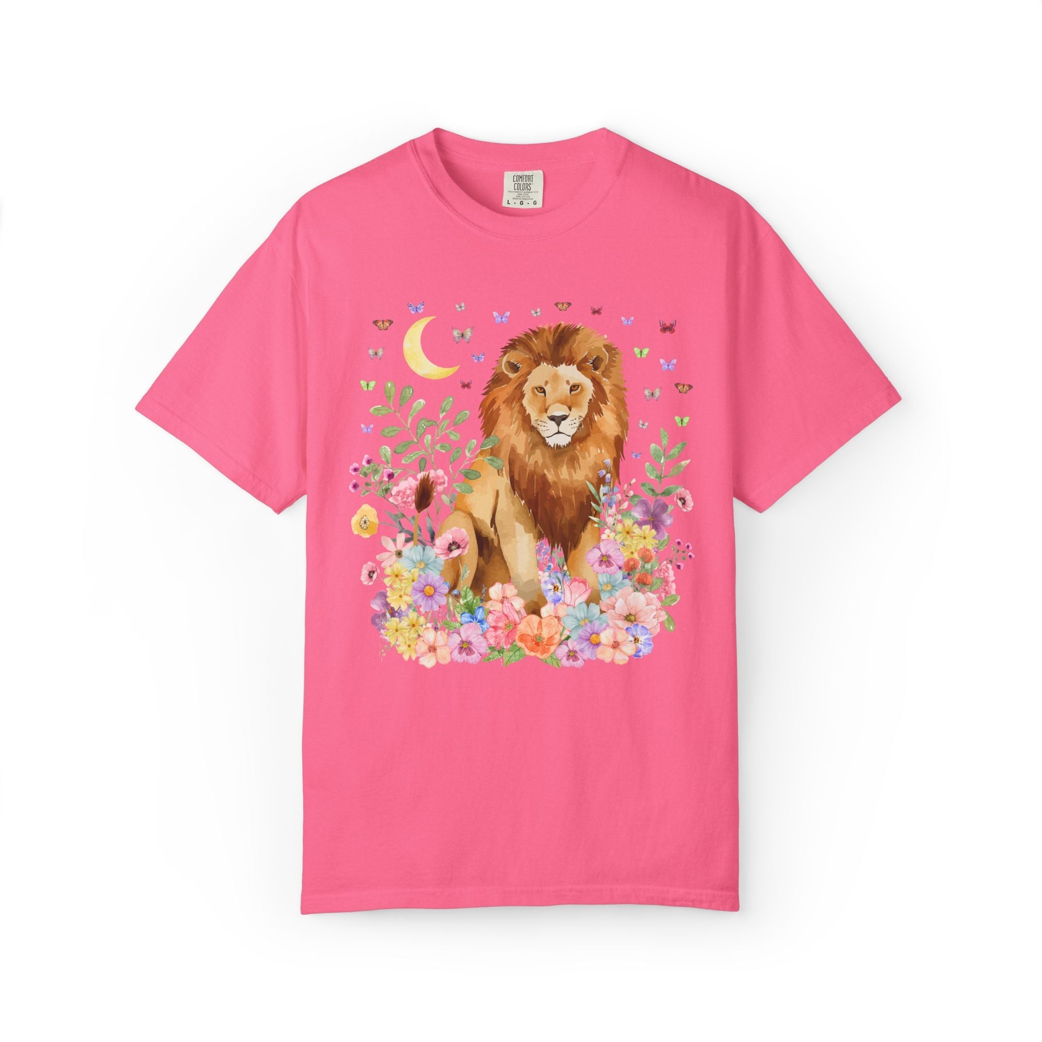 Lion Goblincore Tee Shirt with Flowers - Opal and June