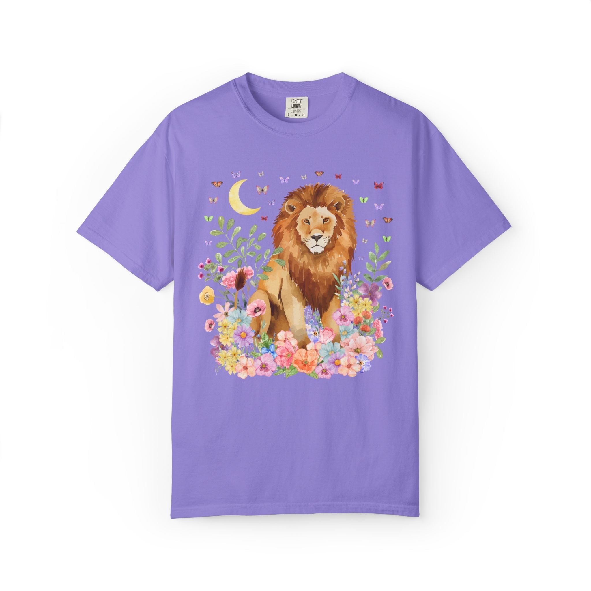 Lion Goblincore Tee Shirt with Flowers - Opal and June