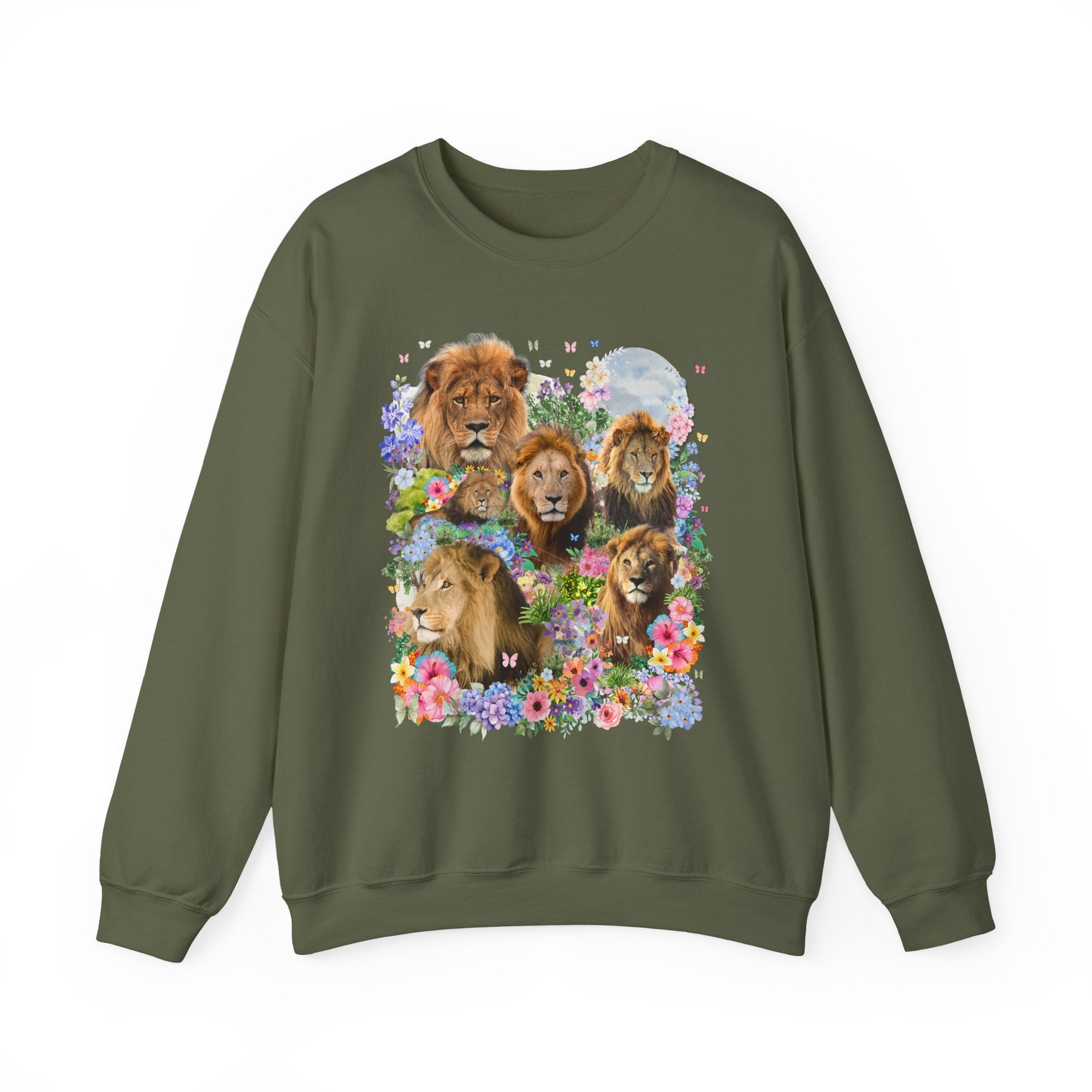 Lions in Flowers Sweatshirt - Opal and June