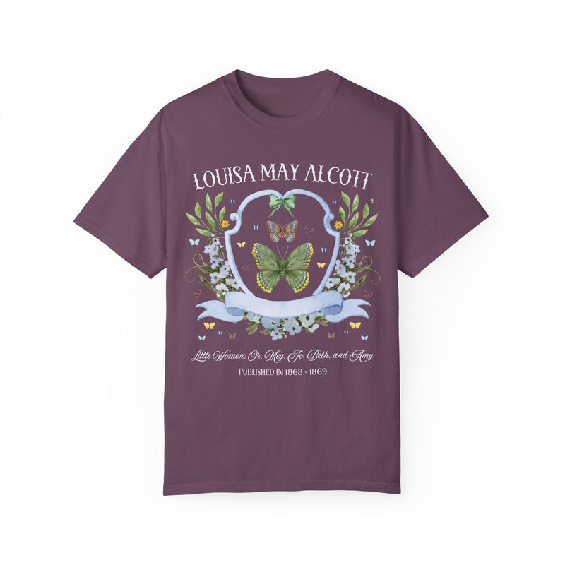 Little Women by Louisa May Alcott: Meg Jo Beth Amy, 19th Century American Literature, Book Lover Tee Shirt with Butterflies for Librarian - Opal and June