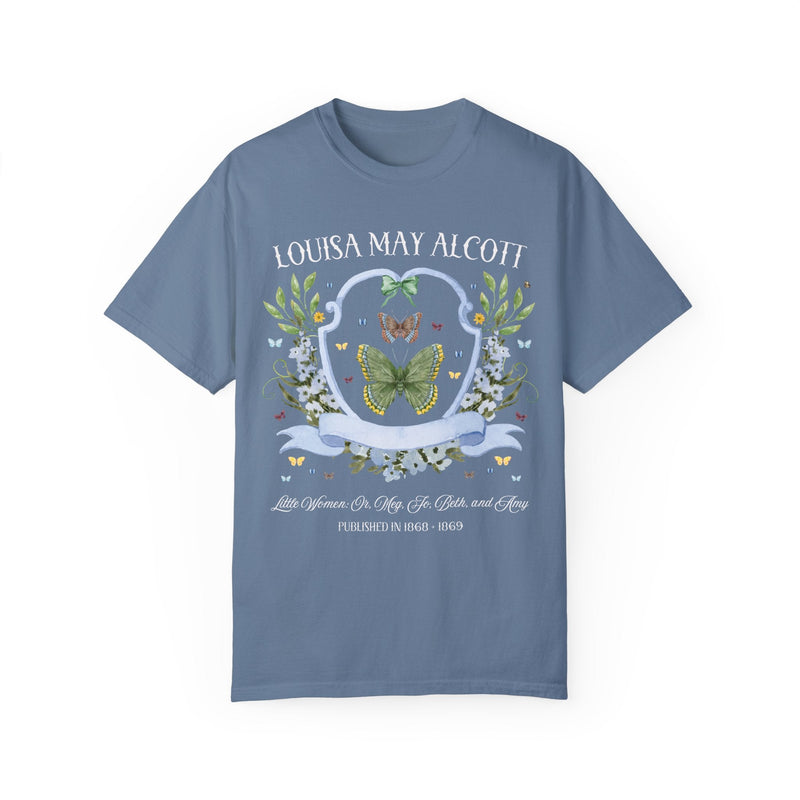 Little Women by Louisa May Alcott: Meg Jo Beth Amy, 19th Century American Literature, Book Lover Tee Shirt with Butterflies for Librarian - Opal and June