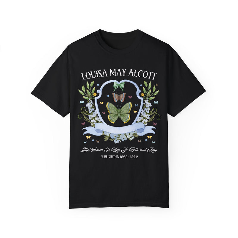 Little Women by Louisa May Alcott: Meg Jo Beth Amy, 19th Century American Literature, Book Lover Tee Shirt with Butterflies for Librarian - Opal and June