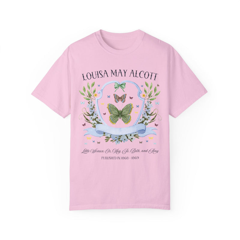 Little Women by Louisa May Alcott: Meg Jo Beth Amy, 19th Century American Literature, Book Lover Tee Shirt with Butterflies for Librarian - Opal and June