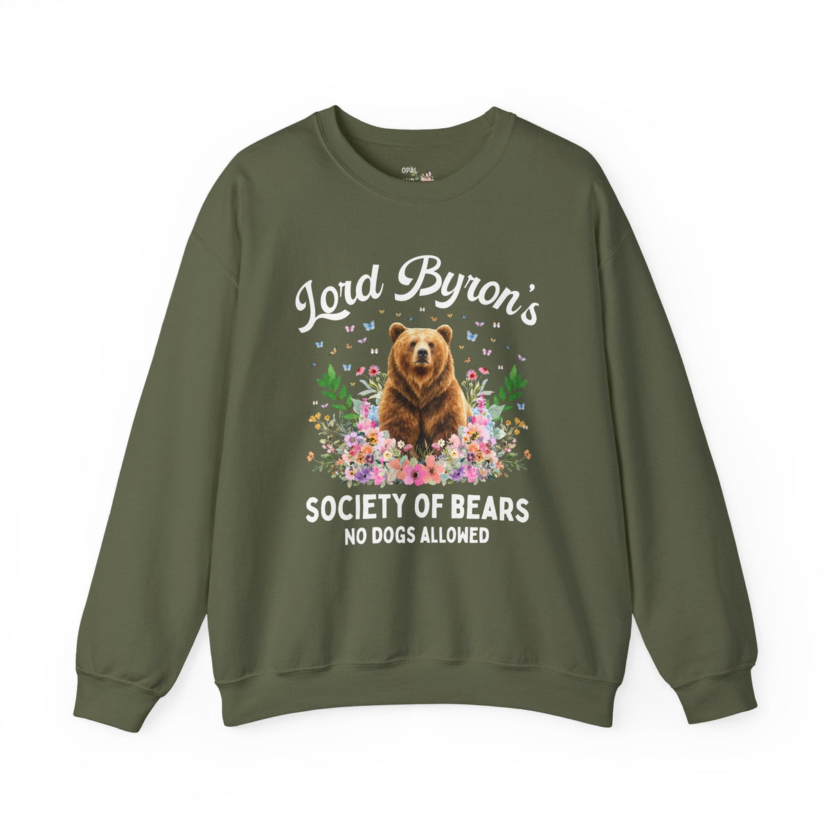 Lord Byron's Society of Bears Sweatshirt: Bookish Animal Lover Crewneck for Classic Bookworm Who Loves English History and Animals - Opal and June