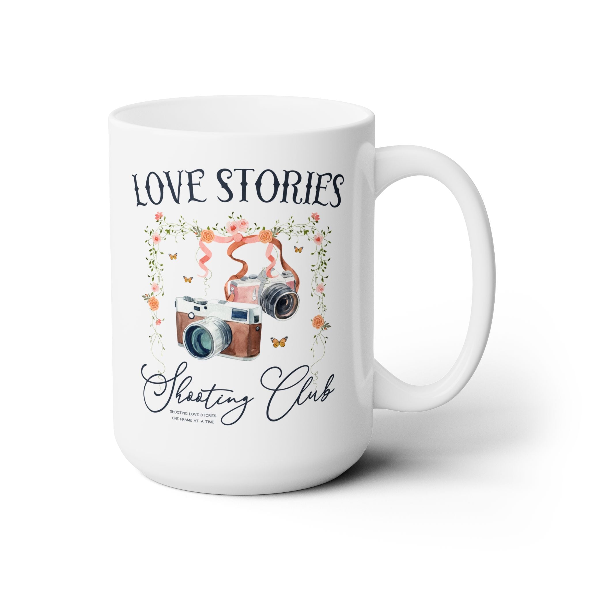 Love Stories Shooting Club Coffee Mug for Wedding Photographer or Elopement Photographer, 15 Oz Coffee Mug, Thank You Gift - Opal and June