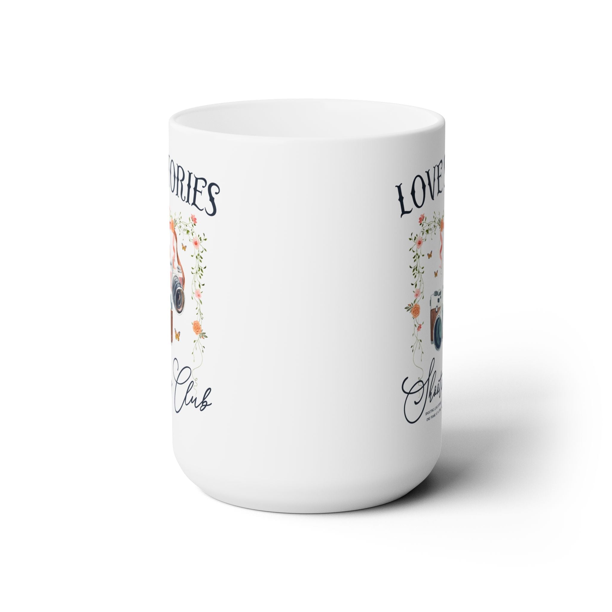 Love Stories Shooting Club Coffee Mug for Wedding Photographer or Elopement Photographer, 15 Oz Coffee Mug, Thank You Gift - Opal and June