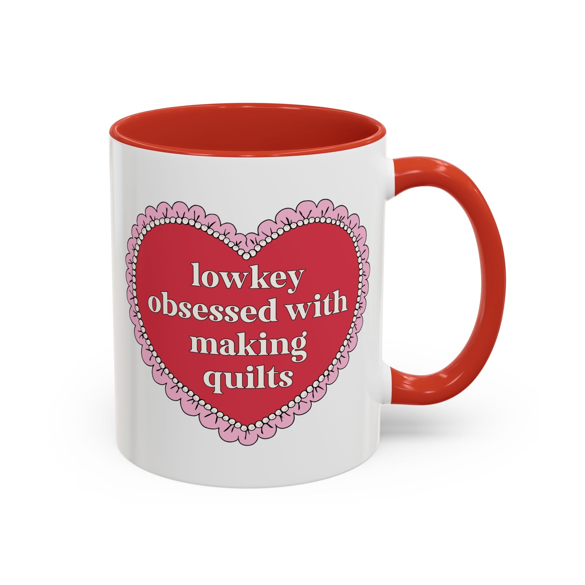 Lowkey Obsessed with Making Quilts Coffee Mug: Cute Quilting Gift for Coffee Lover, Gift for Mom or Sister Who Loves Quilting - Opal and June