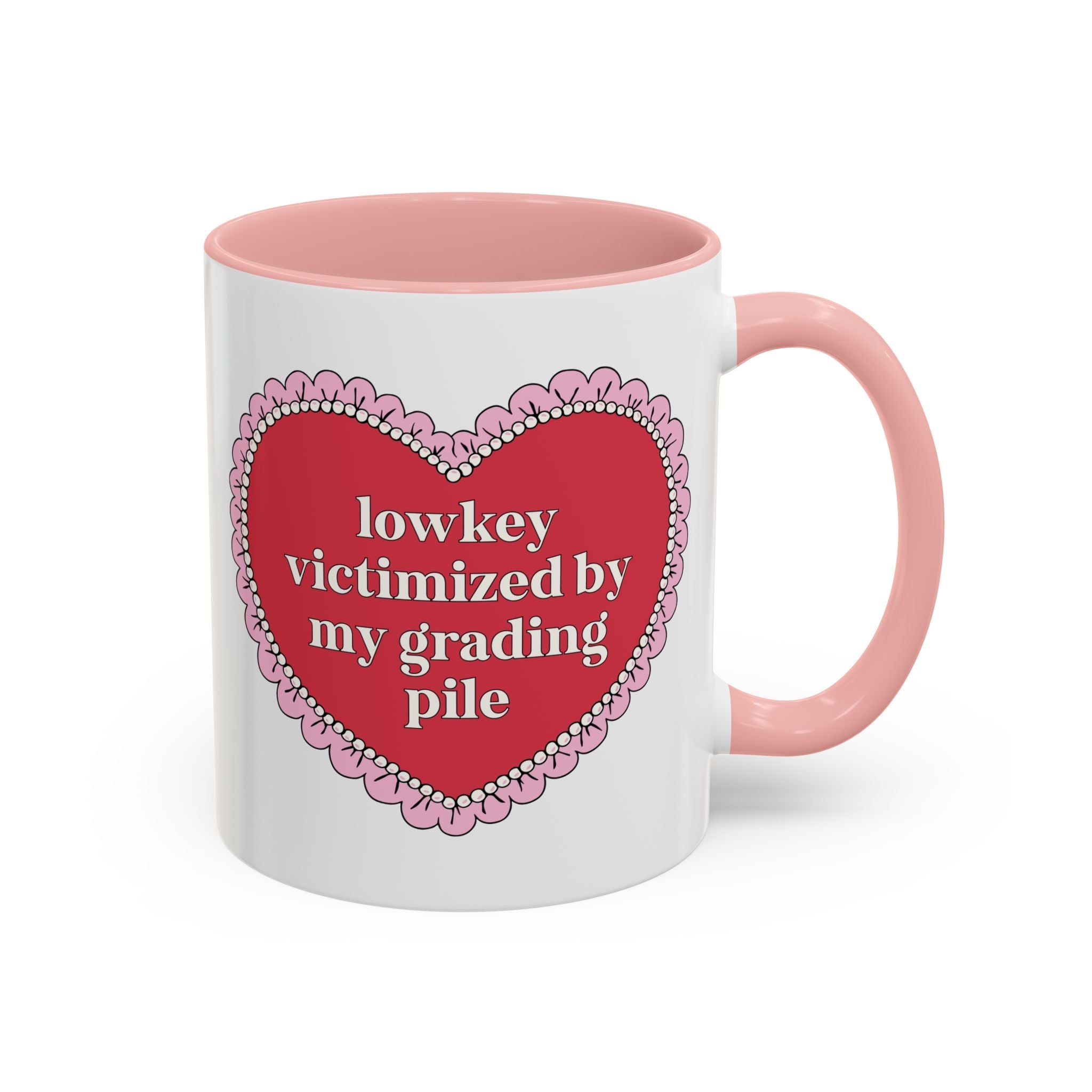 Lowkey Victimized by My Grading Pile Coffee Mug: Funny Saying Teacher Appreciation Gift for High School Teacher, Junior High Student Teacher - Opal and June