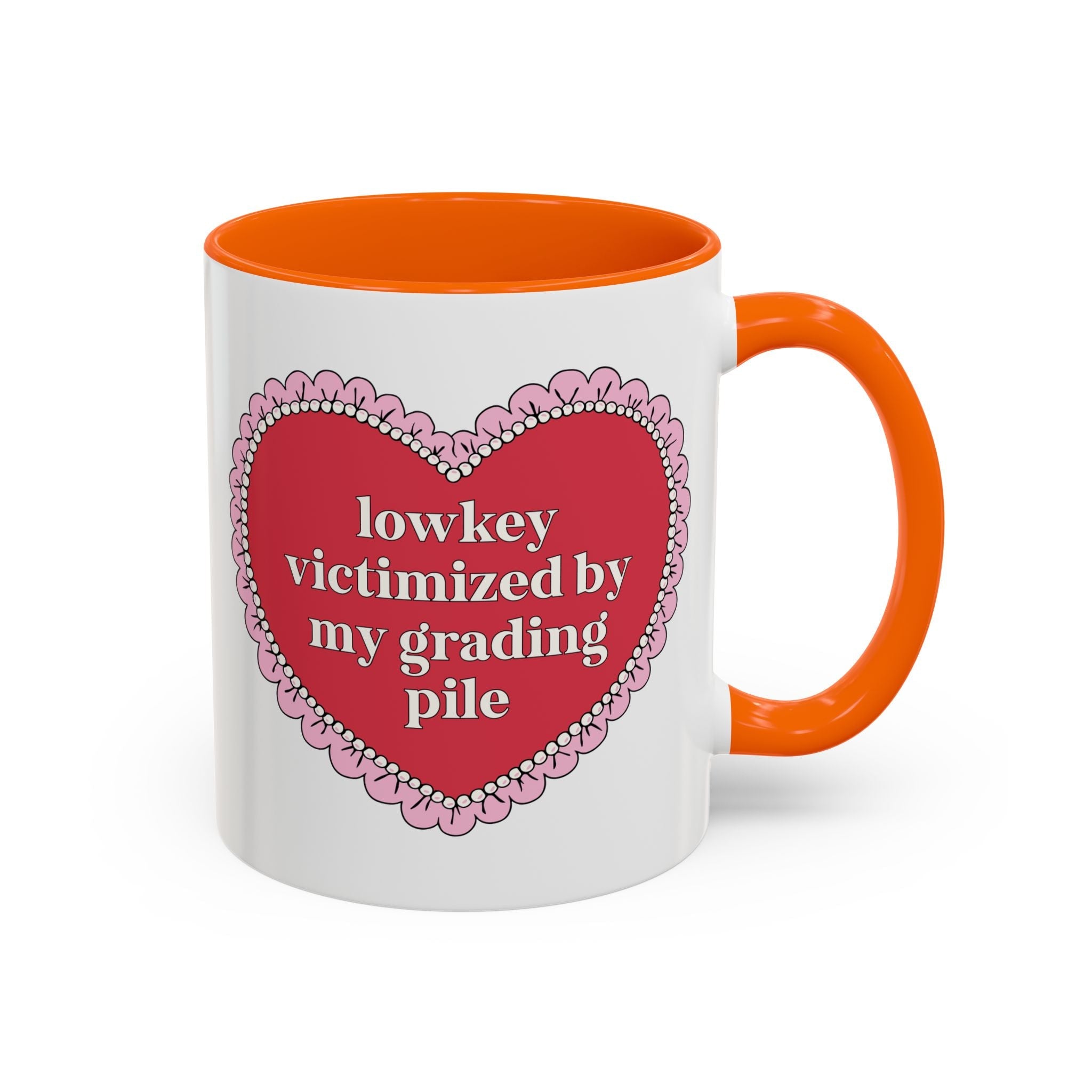 Lowkey Victimized by My Grading Pile Coffee Mug: Funny Saying Teacher Appreciation Gift for High School Teacher, Junior High Student Teacher - Opal and June
