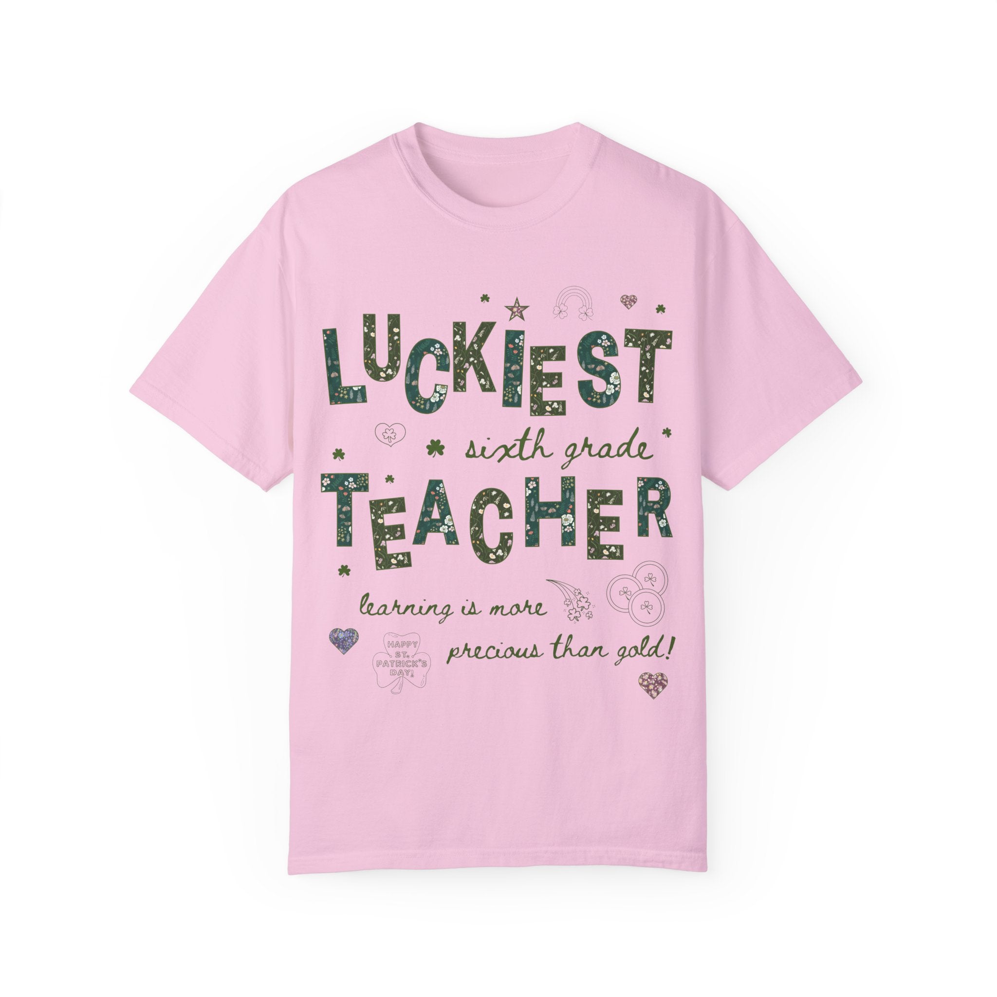 Luckiest Sixth Grade Teacher Tee - Opal and June