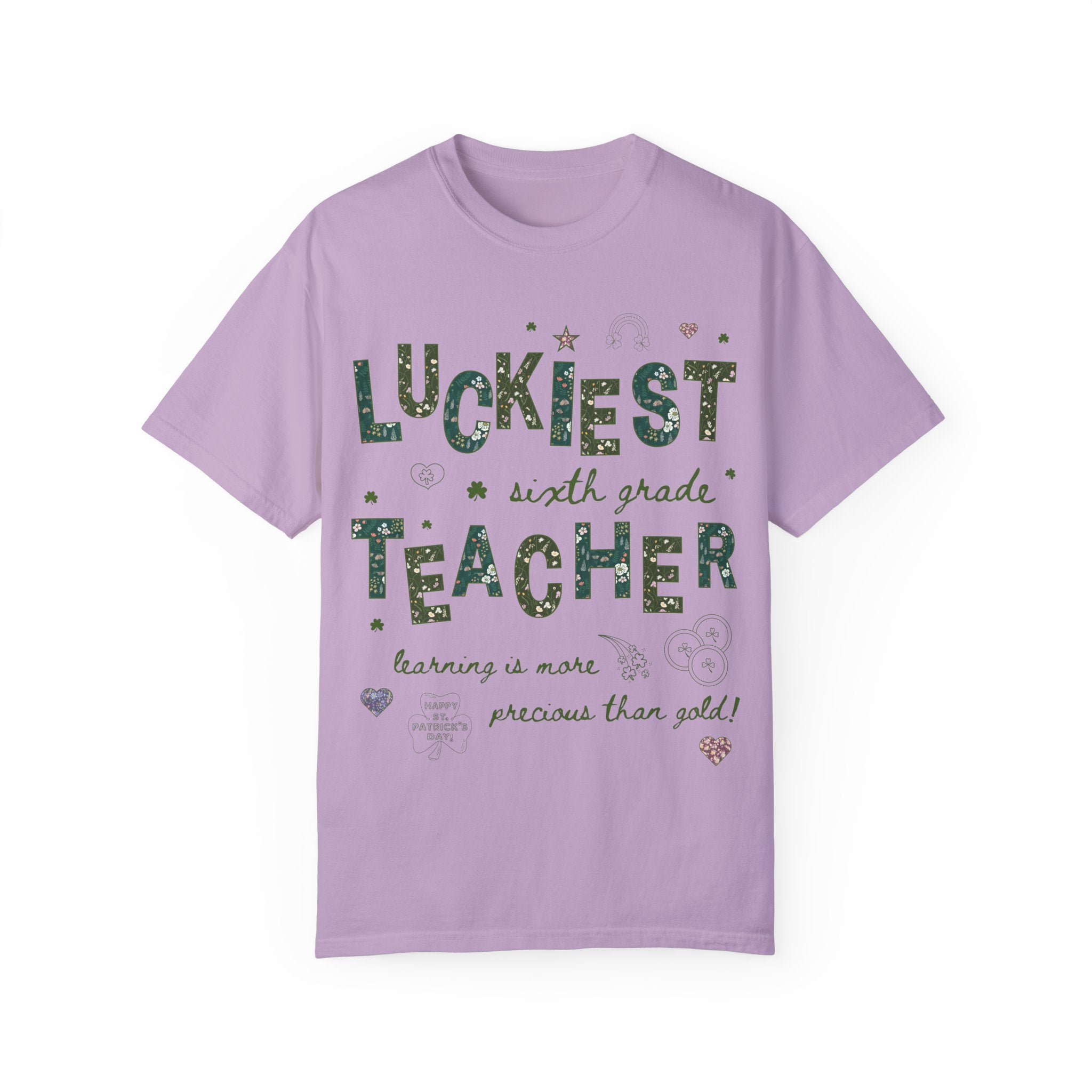 Luckiest Sixth Grade Teacher Tee - Opal and June