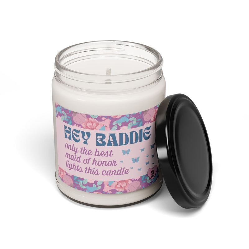 Maid of Honor Proposal Candle, Maid of Honor Who Loves Flowers: 9 Oz Soy Candle, Wedding Gift, Floral Cottagecore Candle with Butterflies - Opal and June