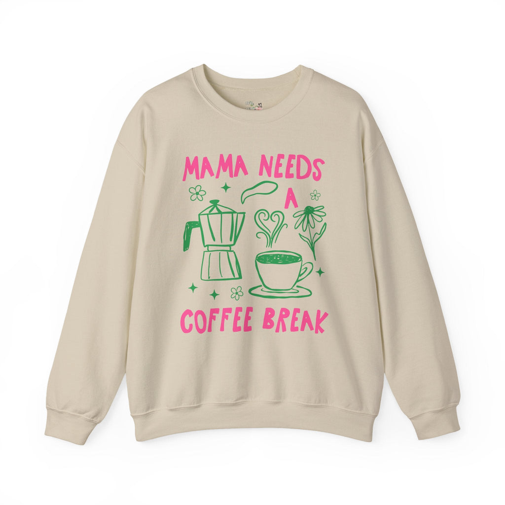 Mama Coffee Lover Sweatshirt, Mom Who Loves Coffee, Funny Saying New Mama Crewneck for Pregnant Friend, Cute Mom Friend Birthday Present - Opal and June